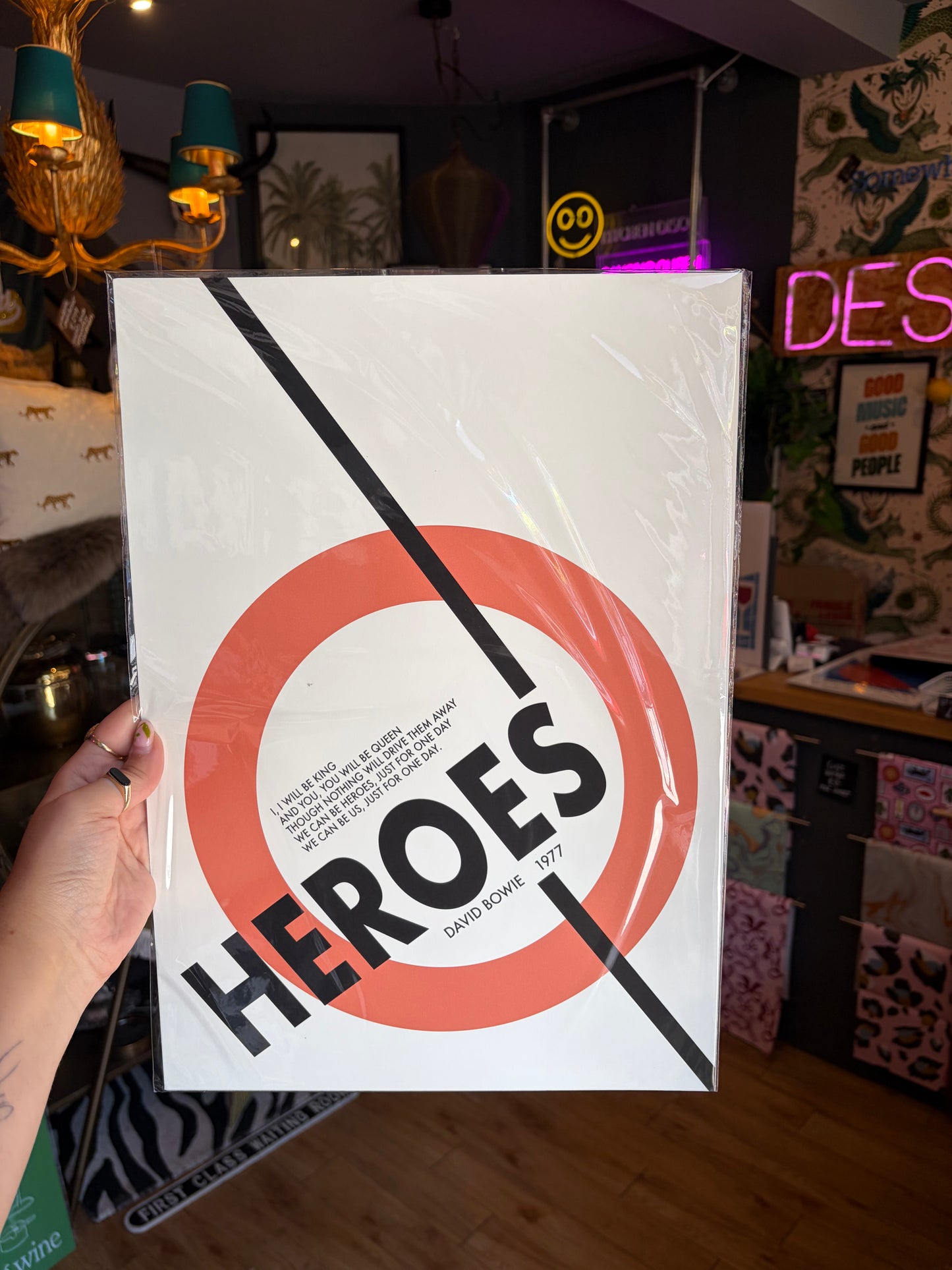 Heroes Bowie Inspired A3 Print