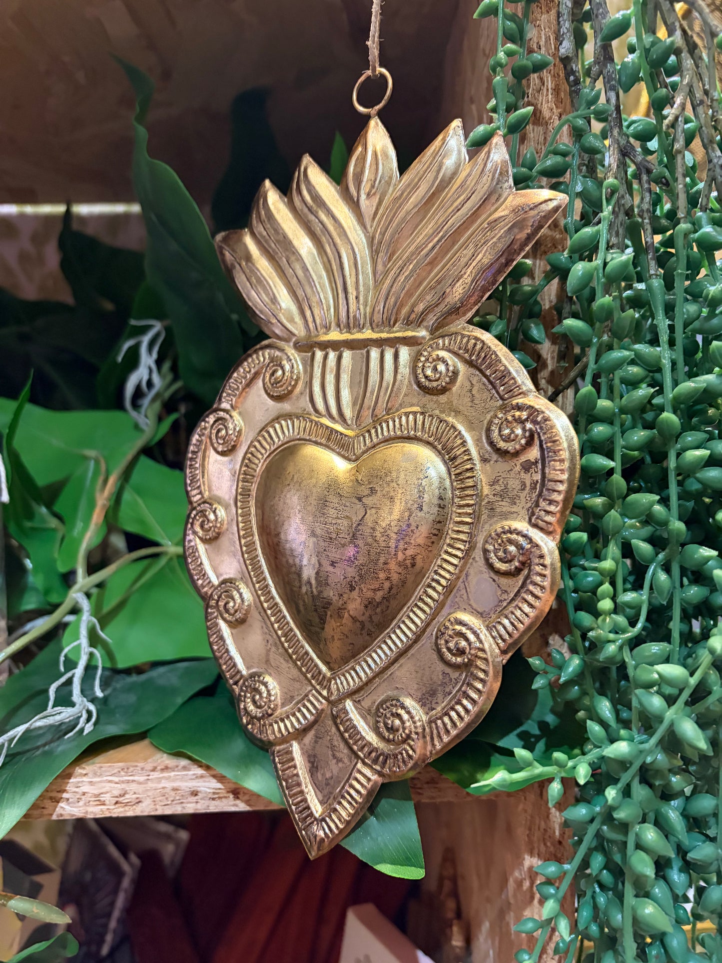 Golden Hanging Heart