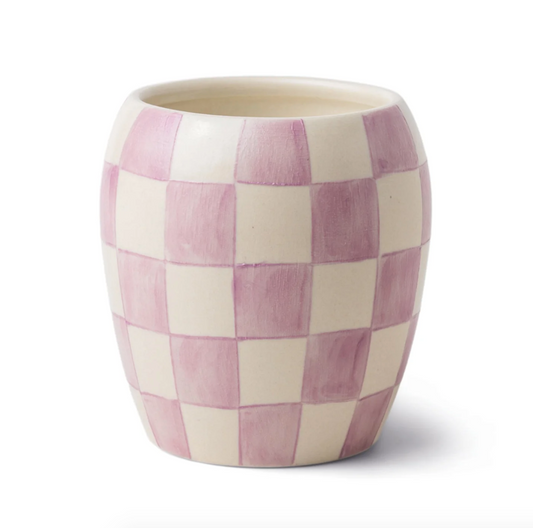 Lilac Checkerboard Candle