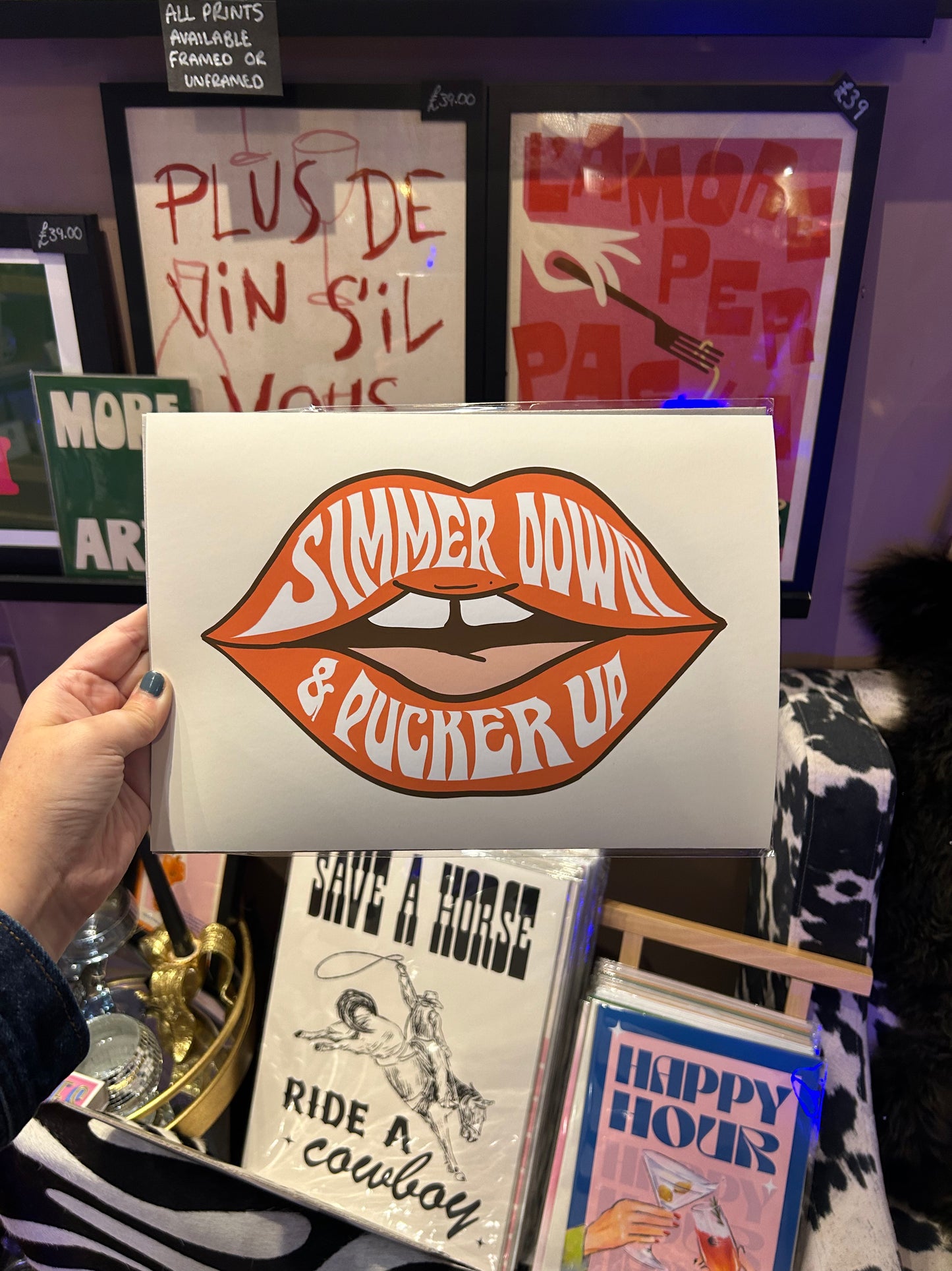 Simmer Down And Pucker Up A4 Print