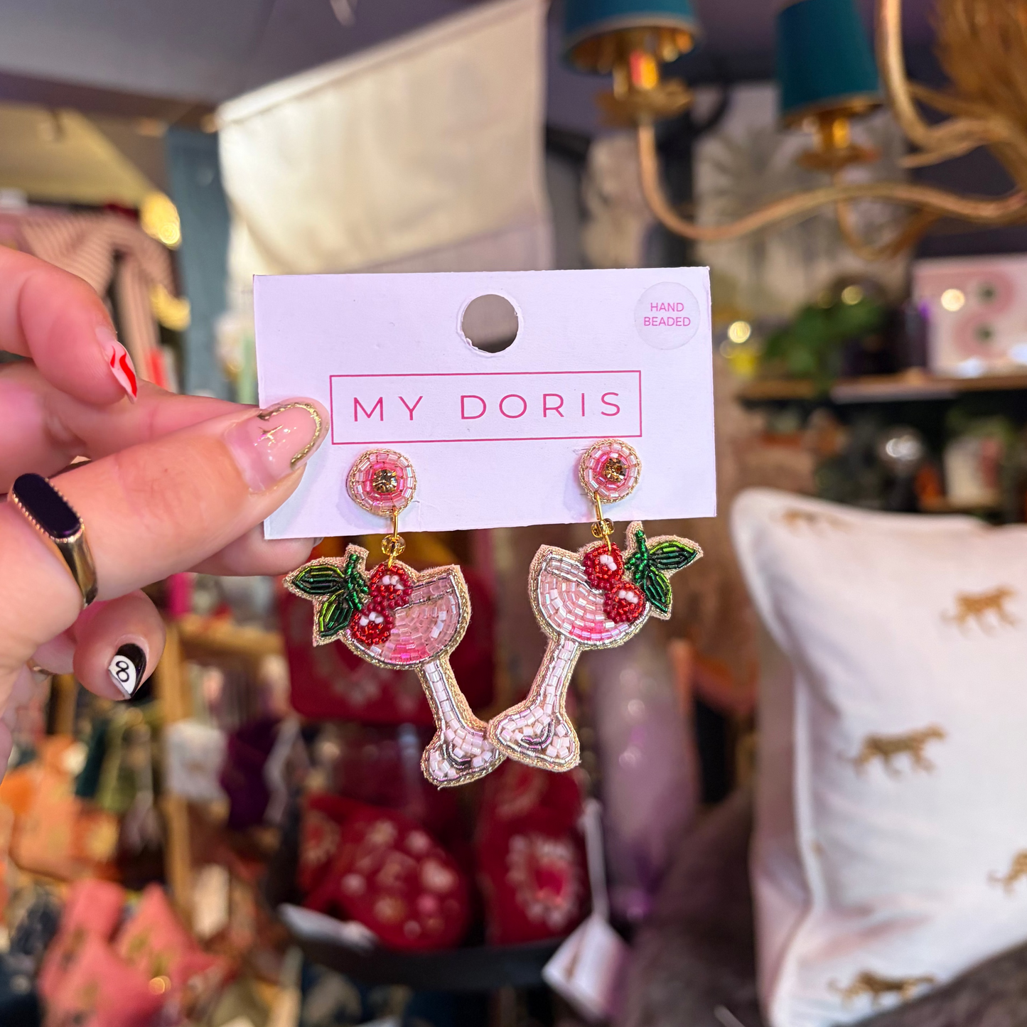 Cherry Martini Cocktail Earrings