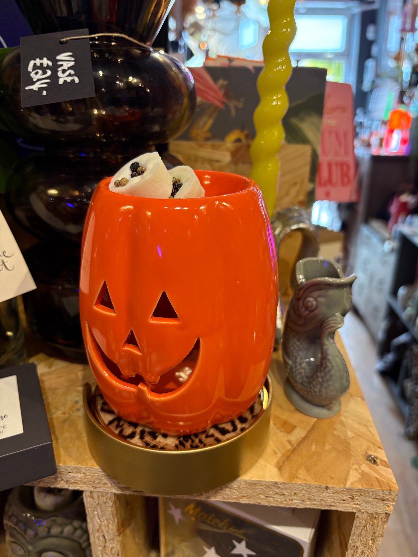 Large Orange Pumpkin Wax Burner