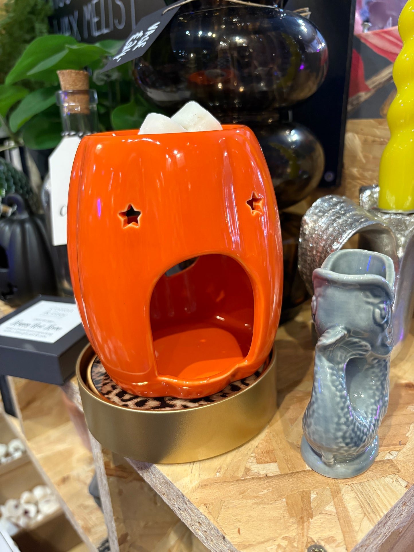 Large Orange Pumpkin Wax Burner
