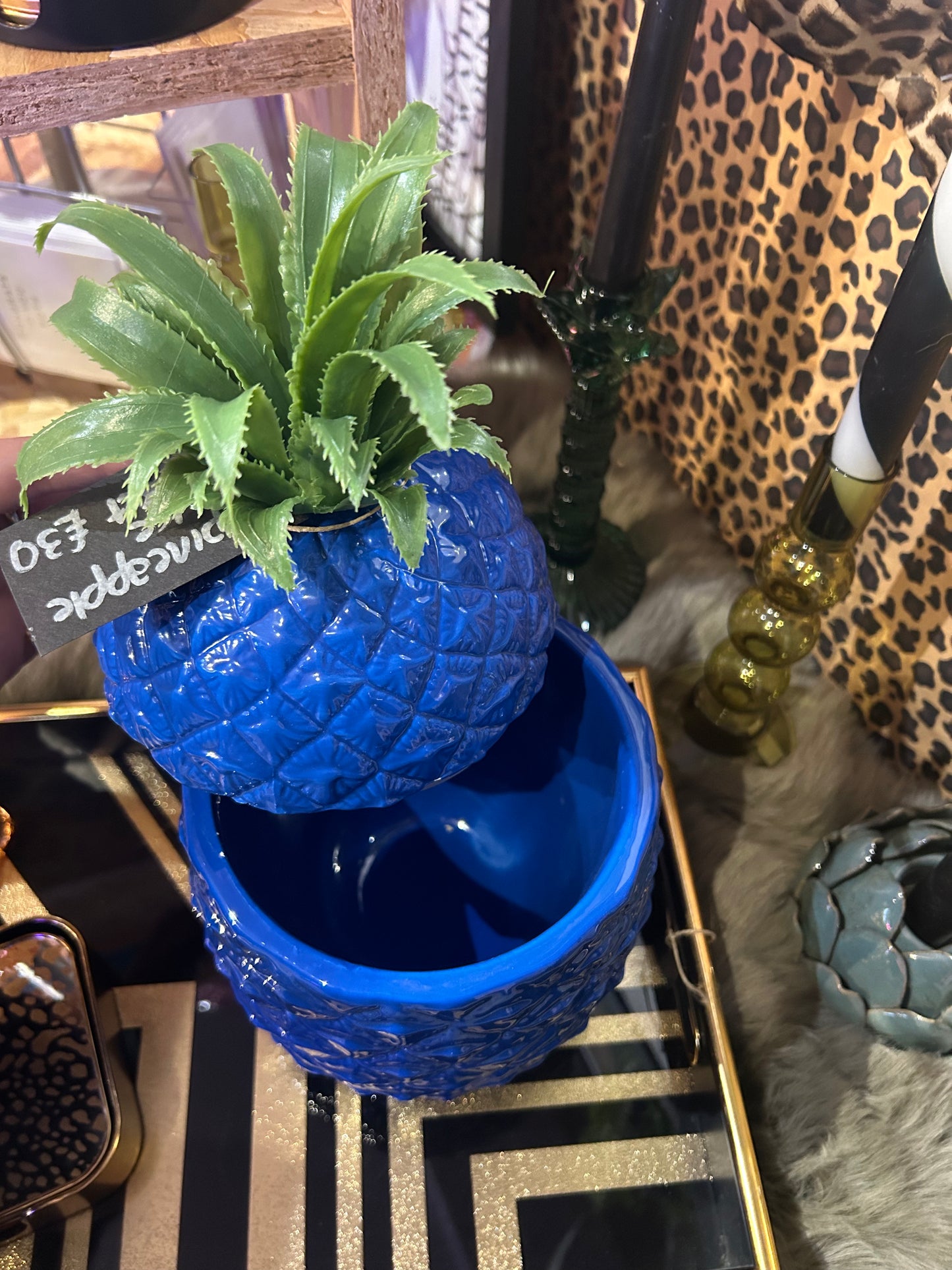 Blue Pineapple Ice Bucket