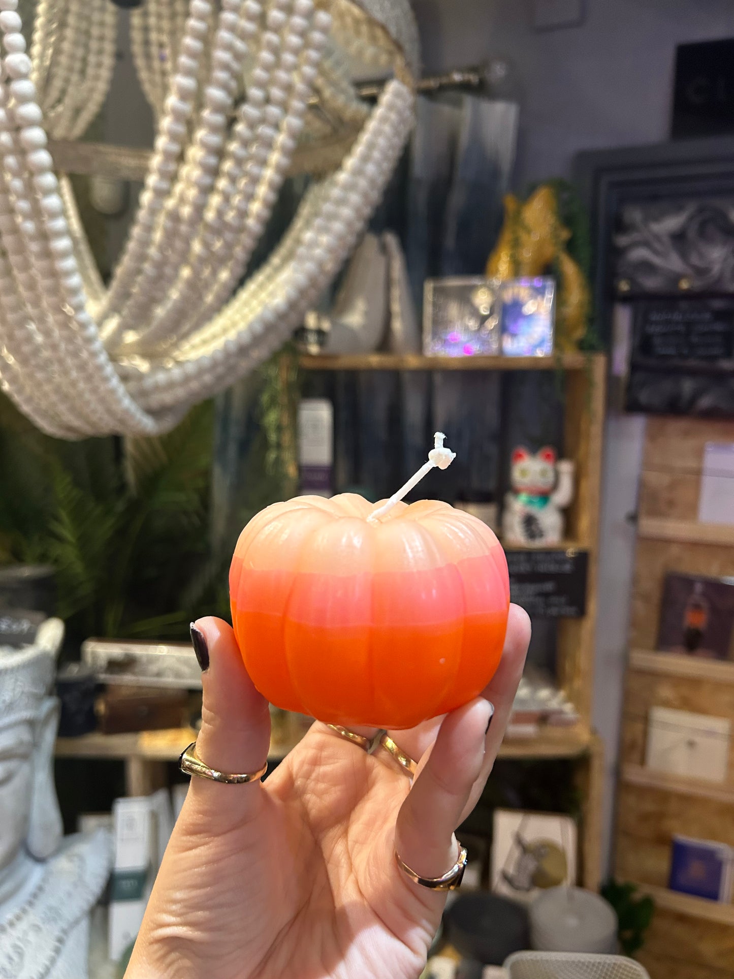 Pink Ombre Pumpkin Candle