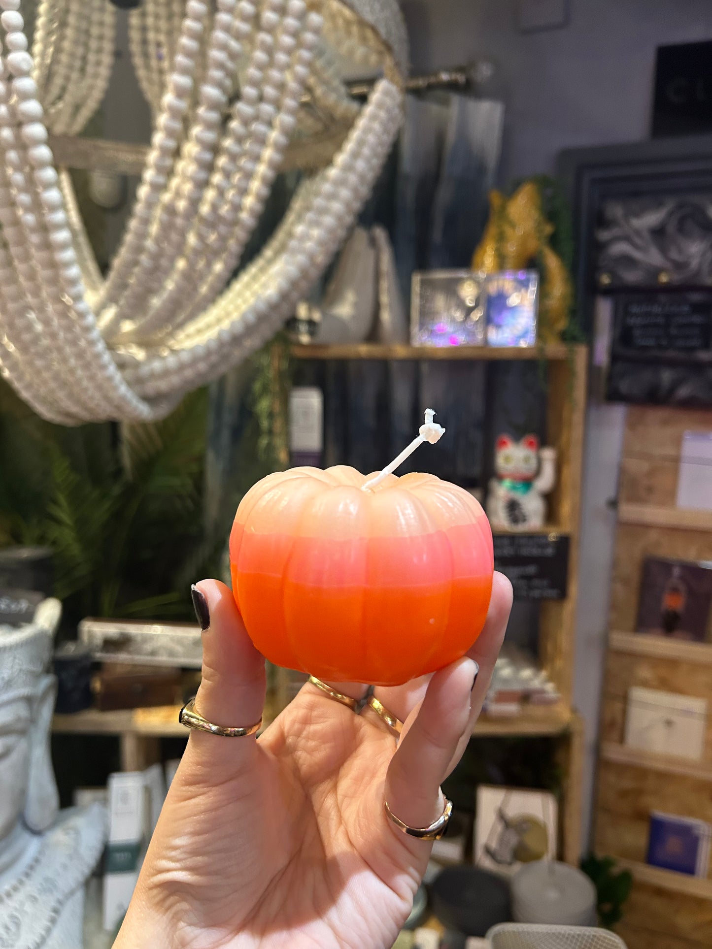 Pink Ombre Pumpkin Candle