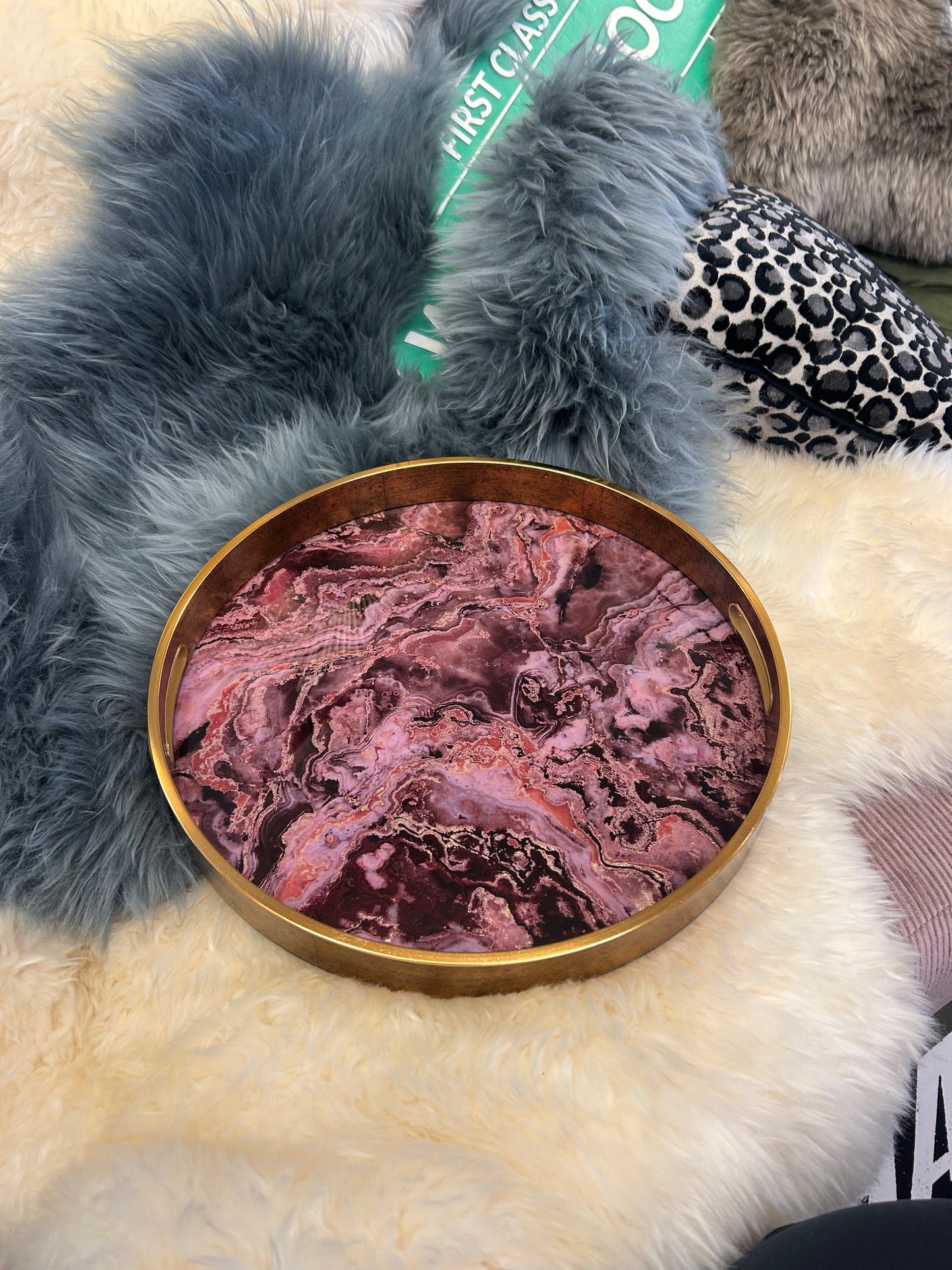 Pink Tone Marbled Tray