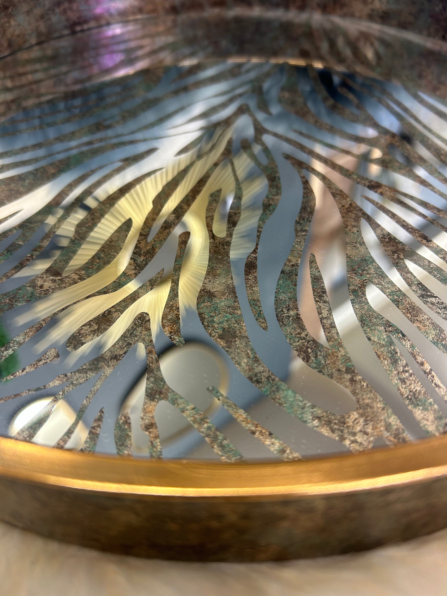 Round Zebra Pattern Tray