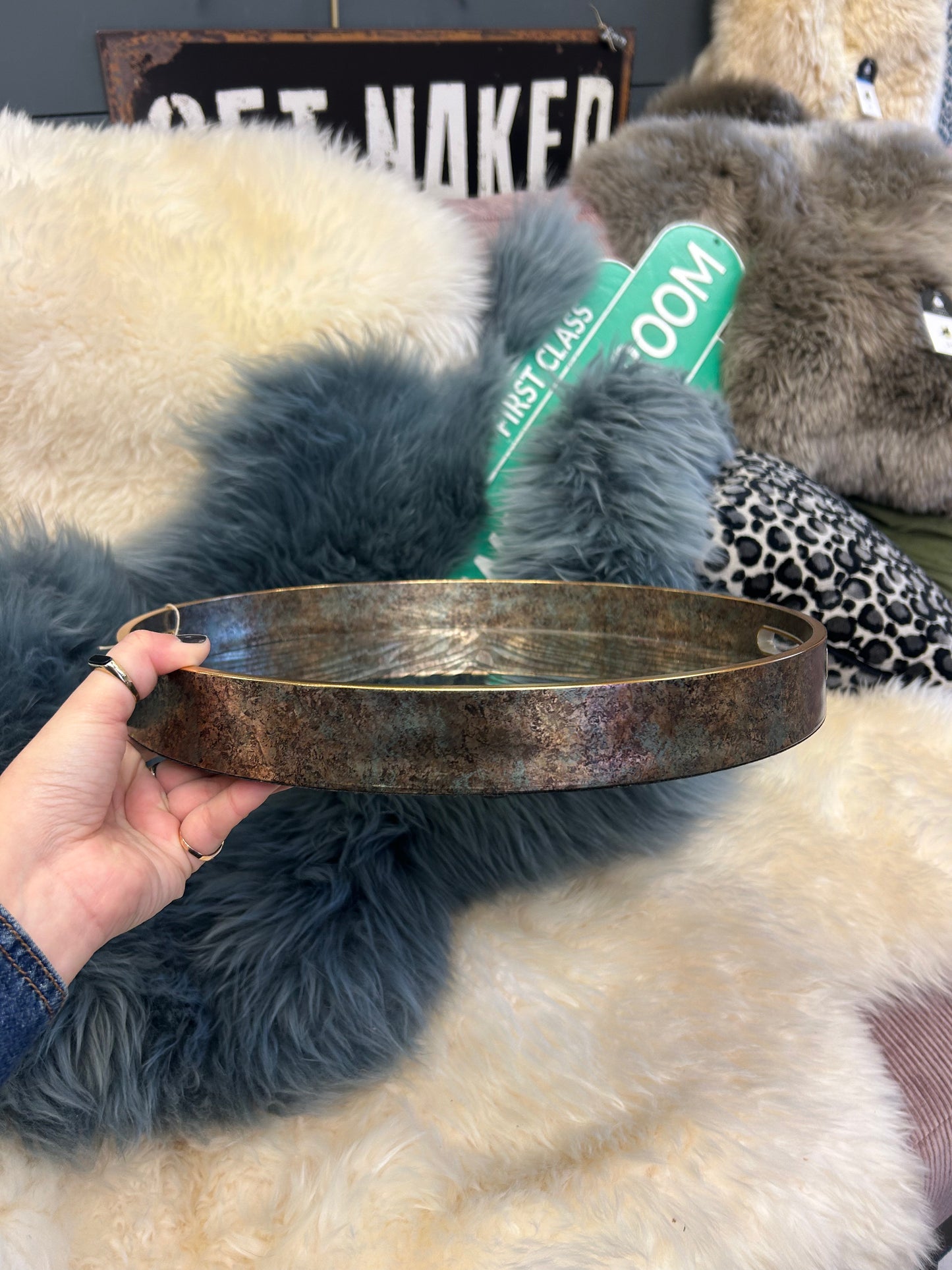 Round Zebra Pattern Tray
