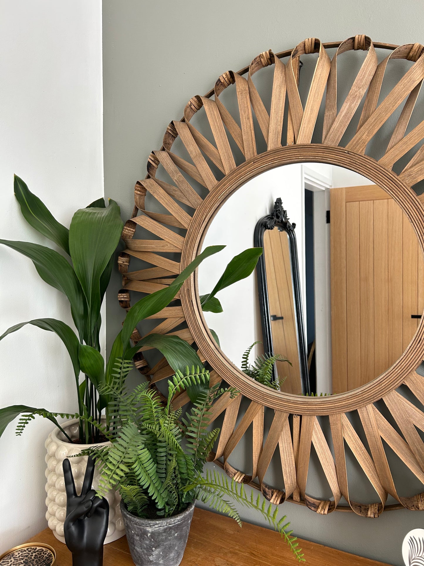 Round Bamboo Mirror