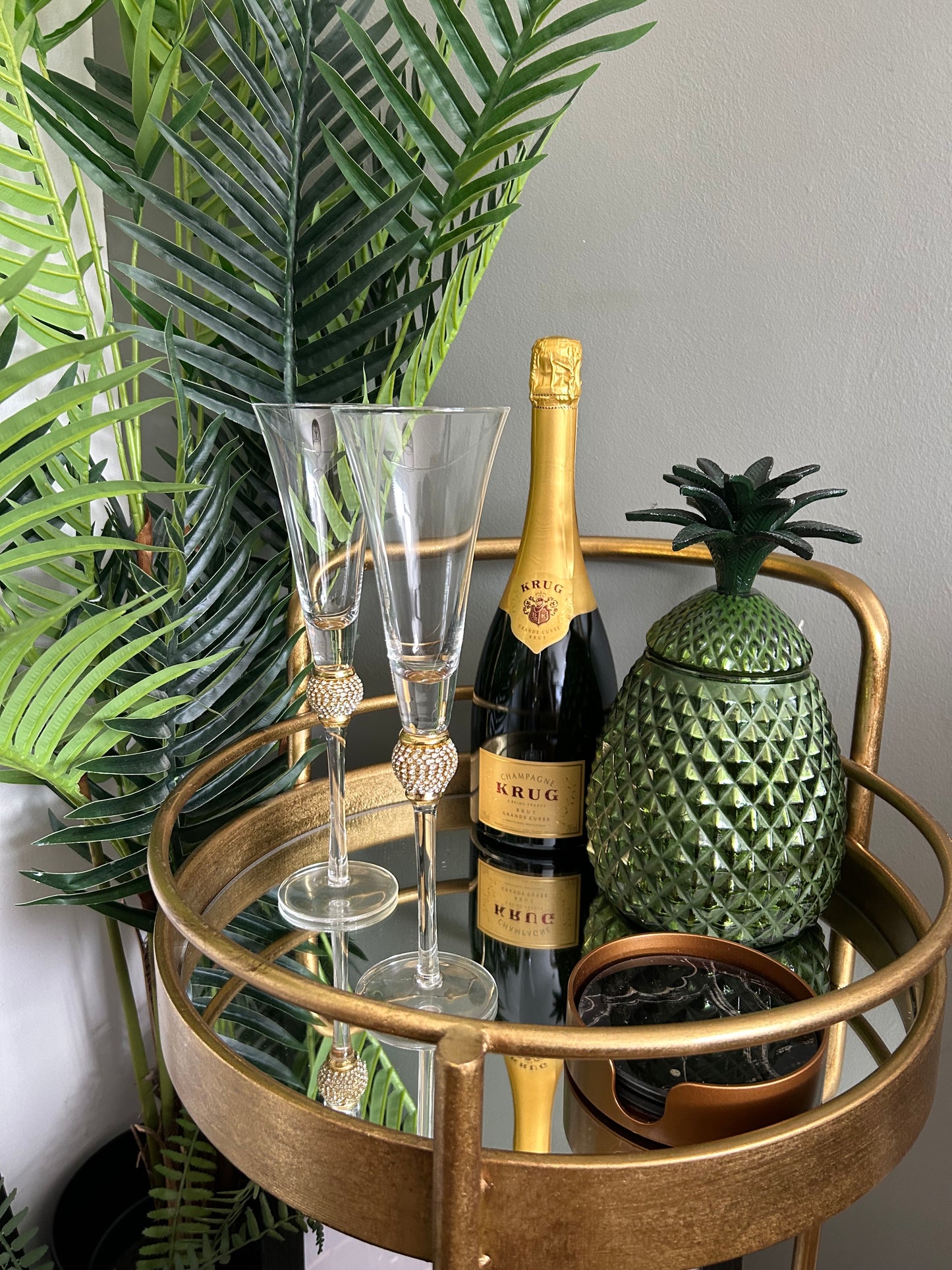 Diamante champagne flutes -Set of 4