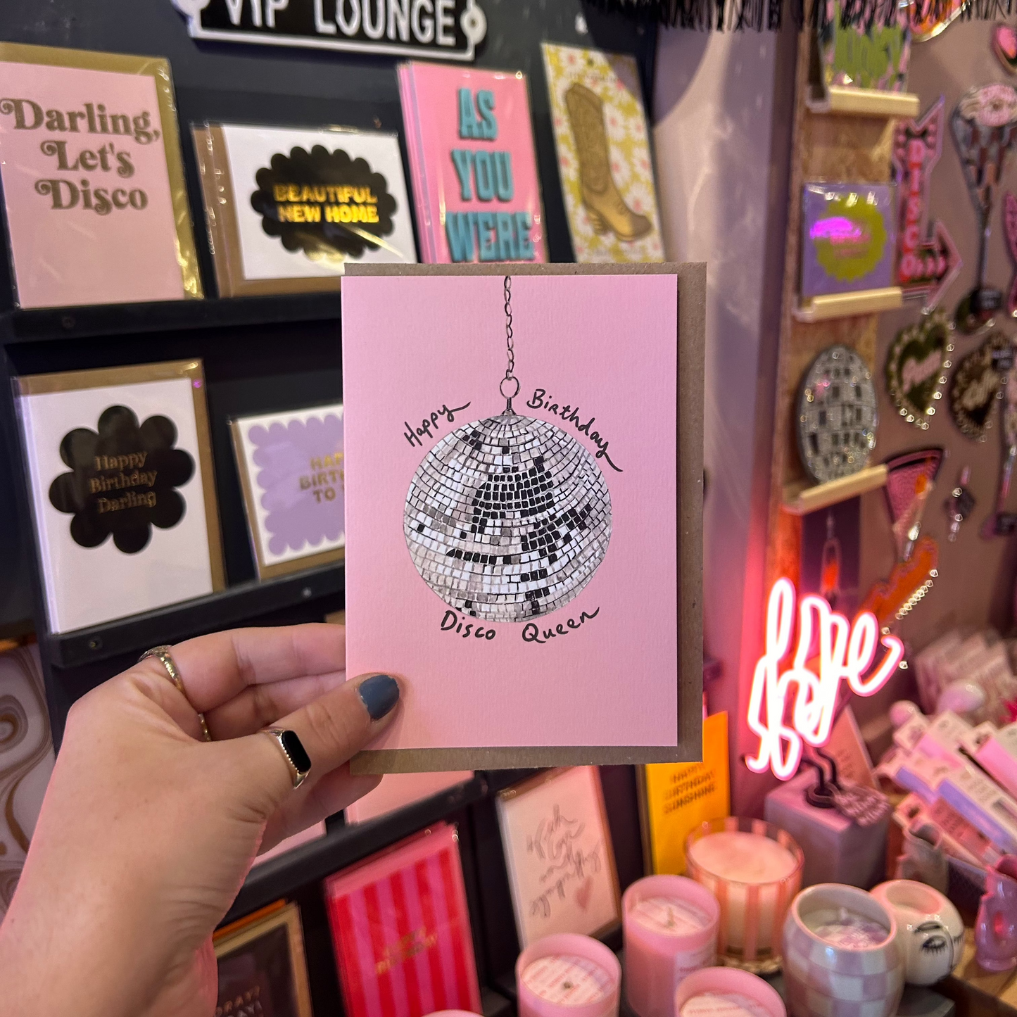 'Happy Birthday Disco Queen' Card