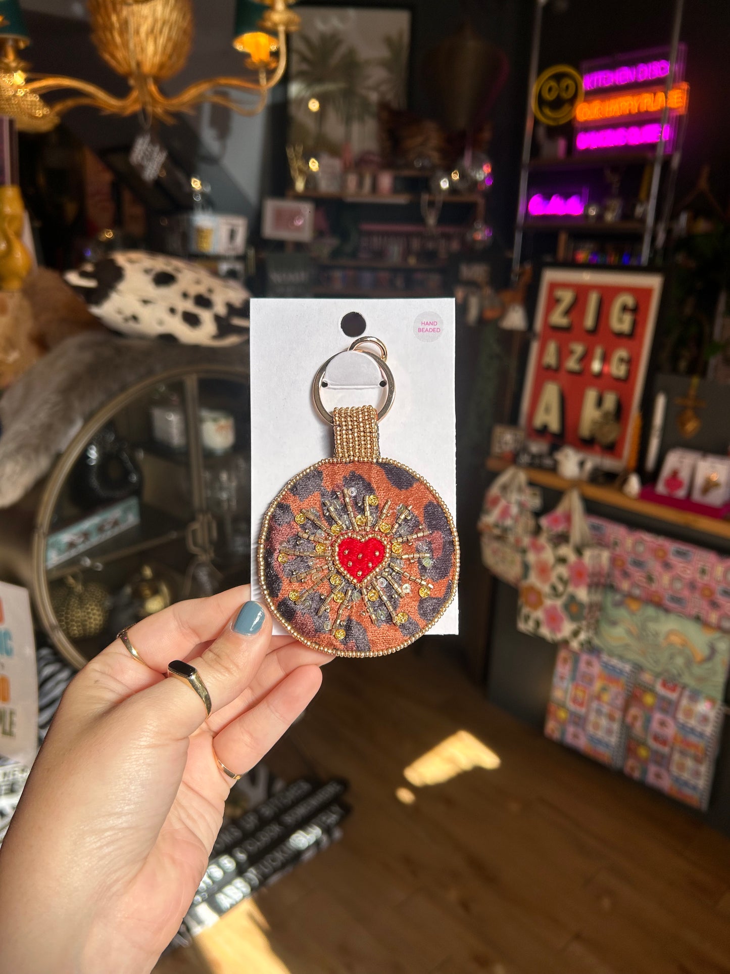 Leopard Heart Keyring/Bag Charm