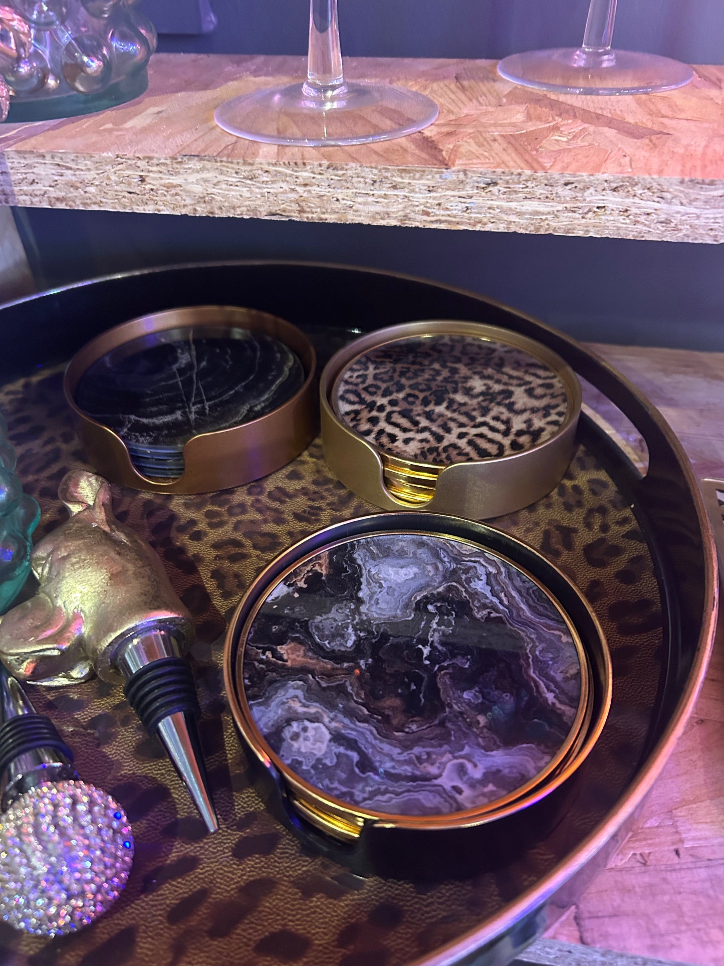 Grey Marbled Coasters - Set of 4