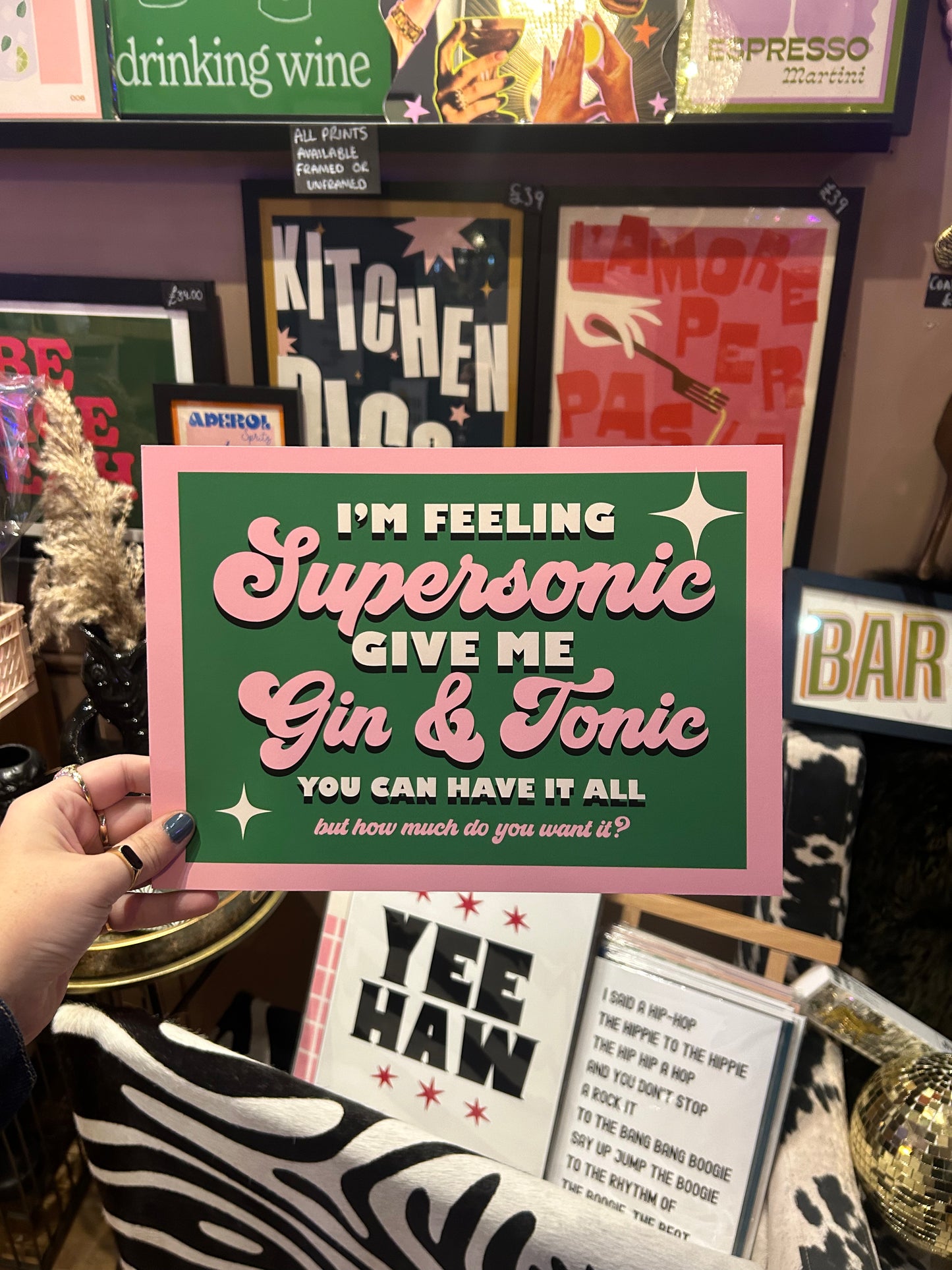 Supersonic Oasis Lyrics Print A4