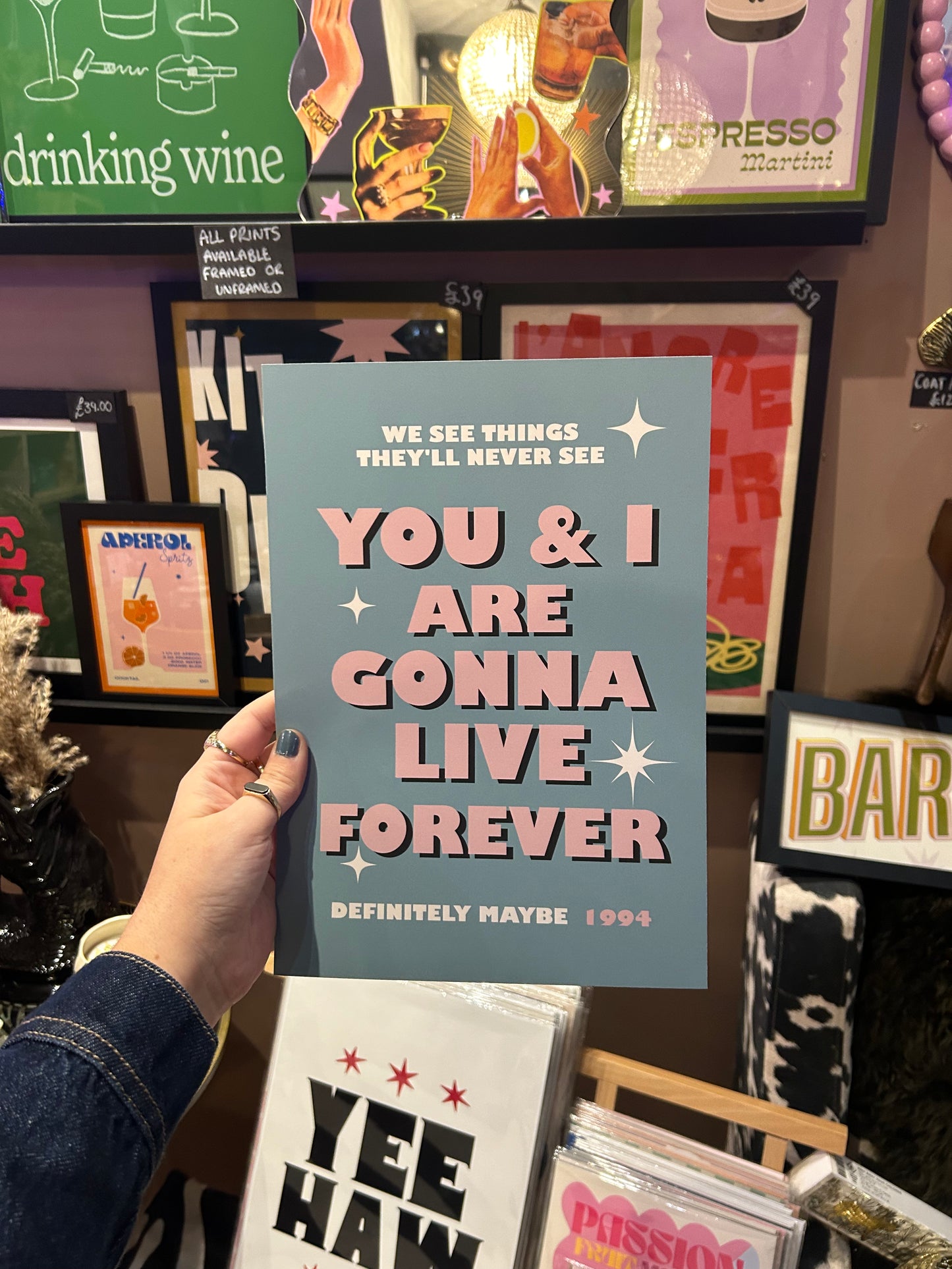 Live Forever Oasis Lyrics Print