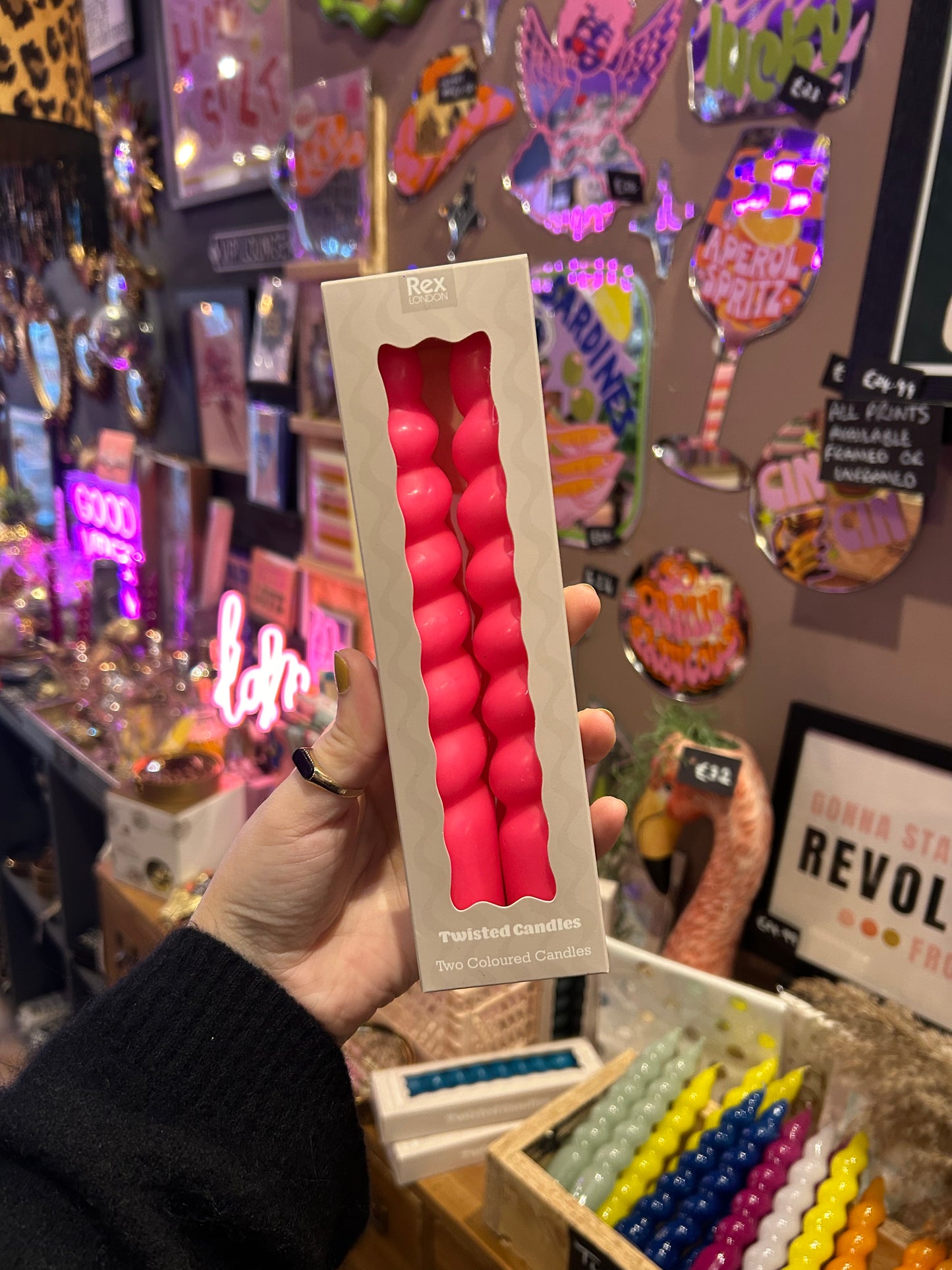 Pack of 2 Twist Candles - Pink