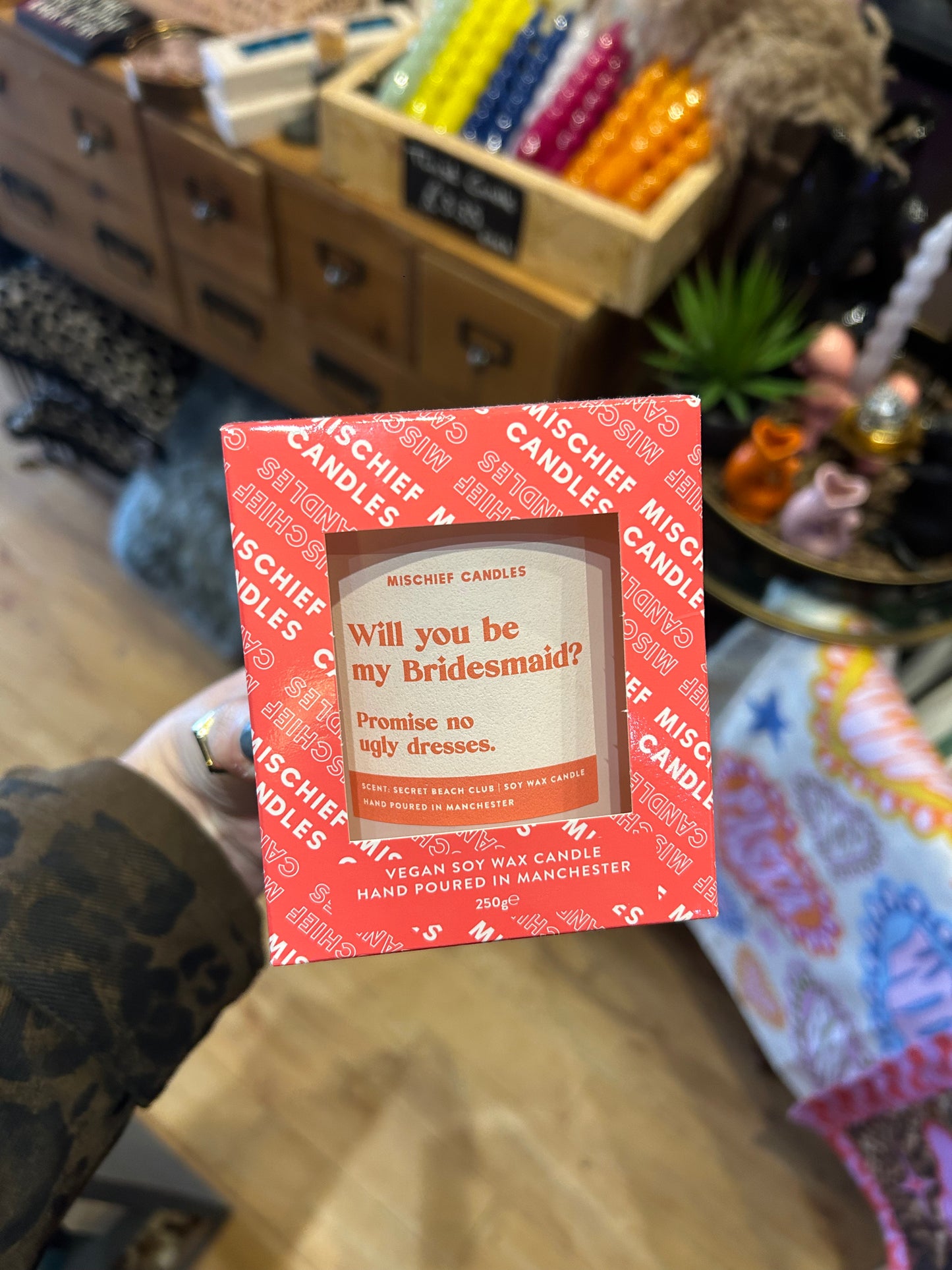 'Will You Be My Bridesmaid? Promise no ugly dresses' Candle