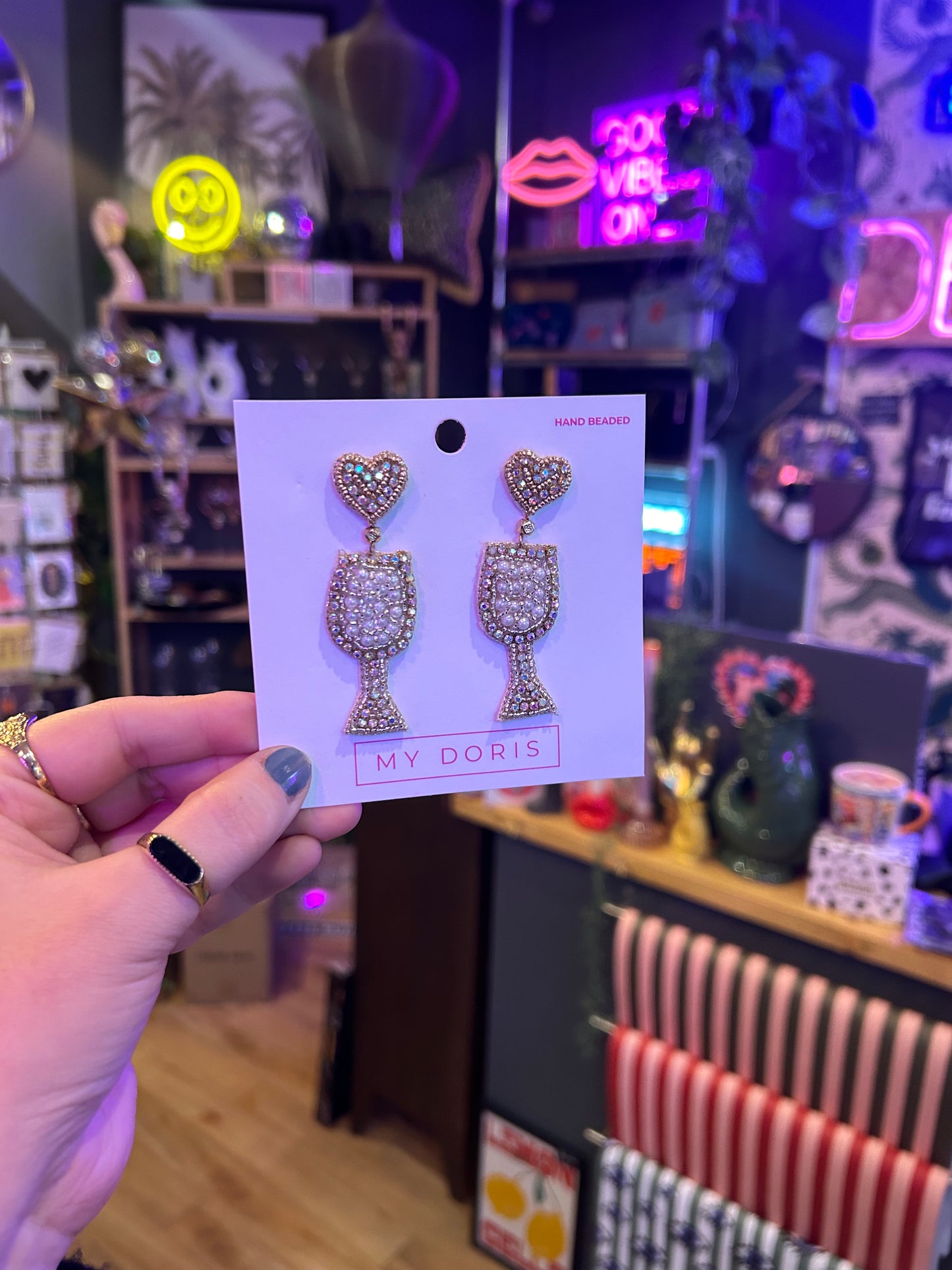 White Wine Earrings