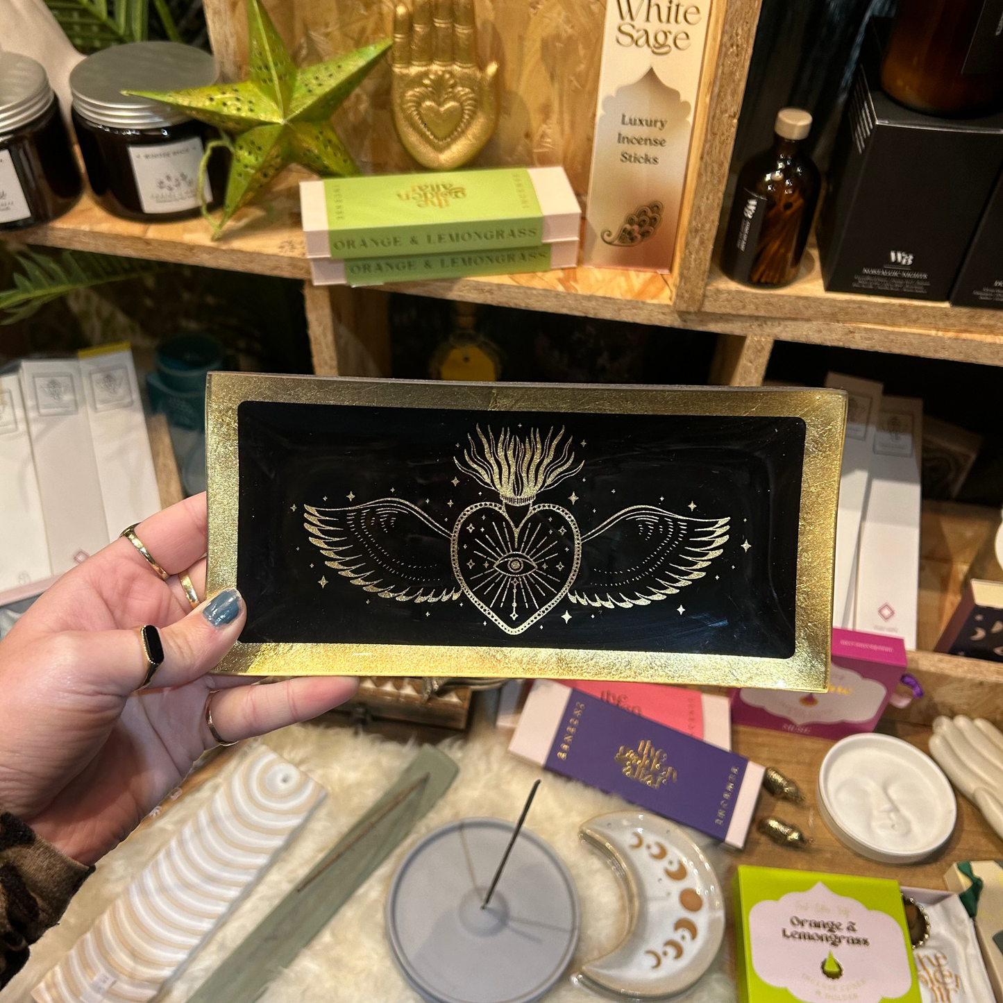 Black Sacred Heart Tray