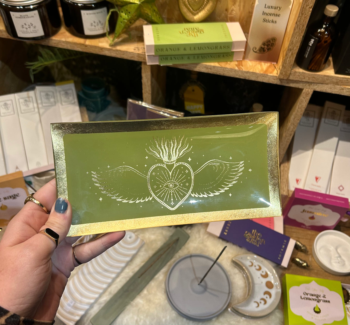 Green Ex-Voto Heart Tray