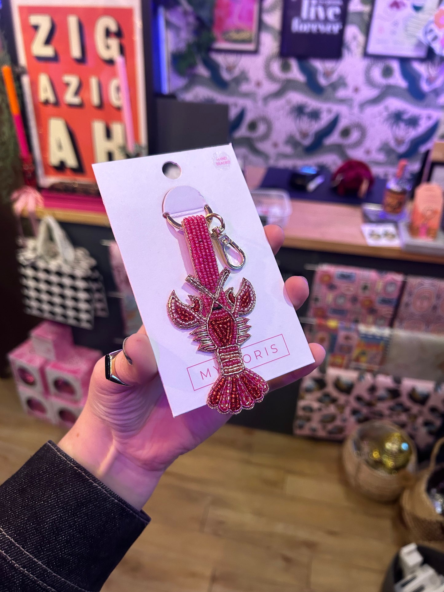 Lobster Beaded Keyring