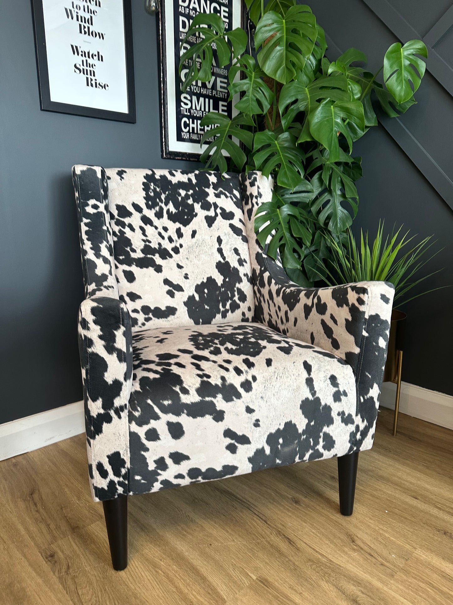 Faux Cow Hide Armchair