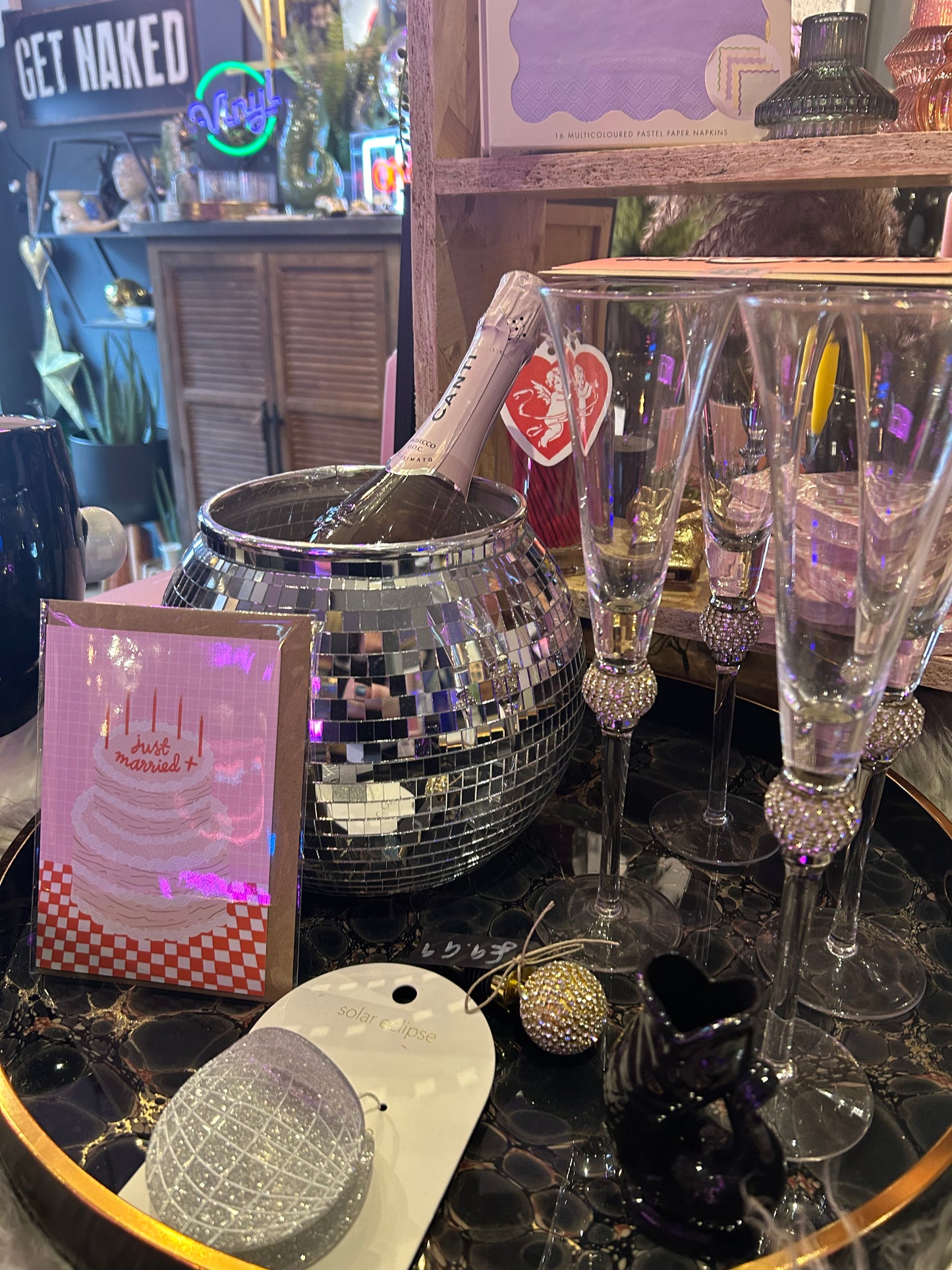Silver Disco Ball Ice Bucket