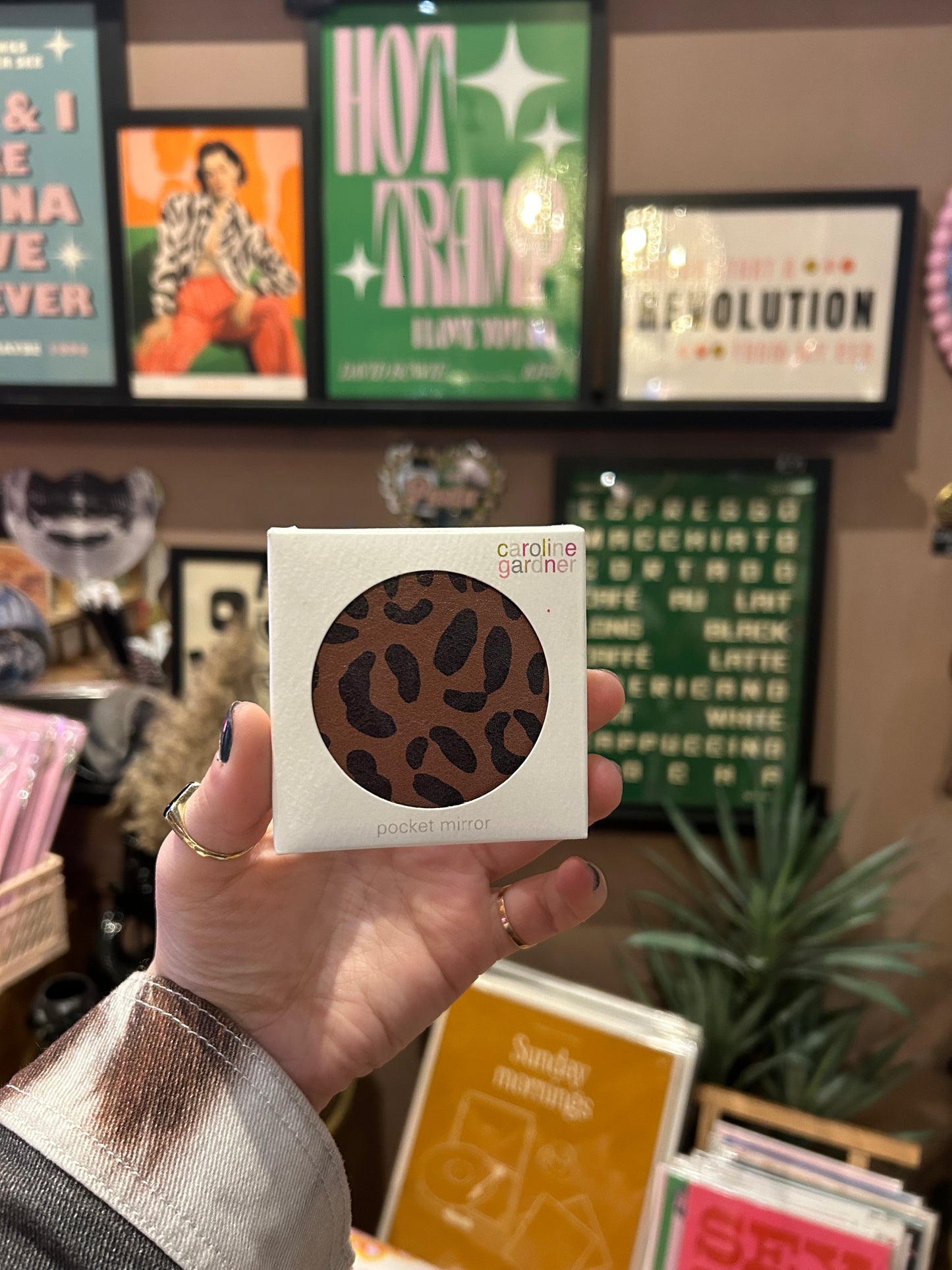 Leopard Print Compact Mirror