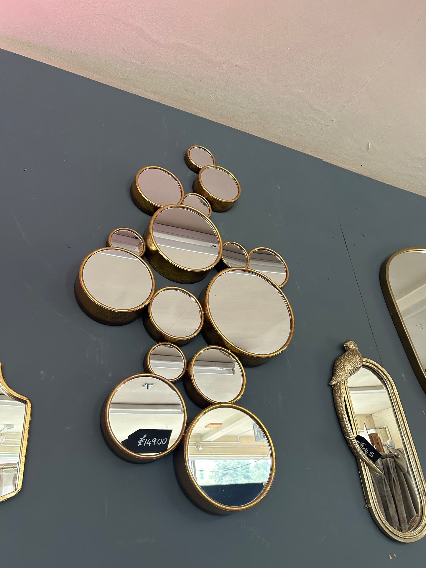 Gold art deco circles mirror