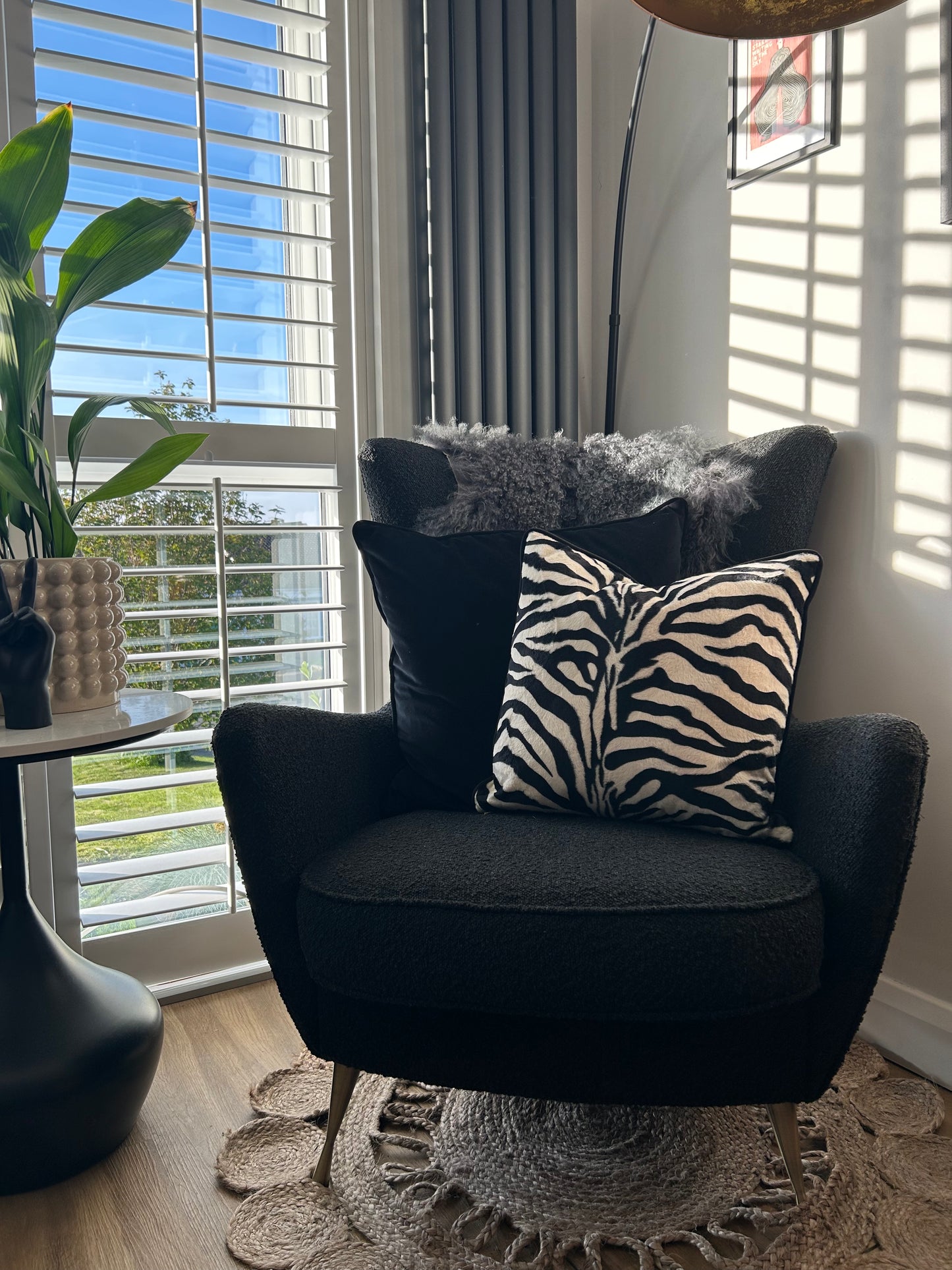 White Base Zebra Scatter cushion