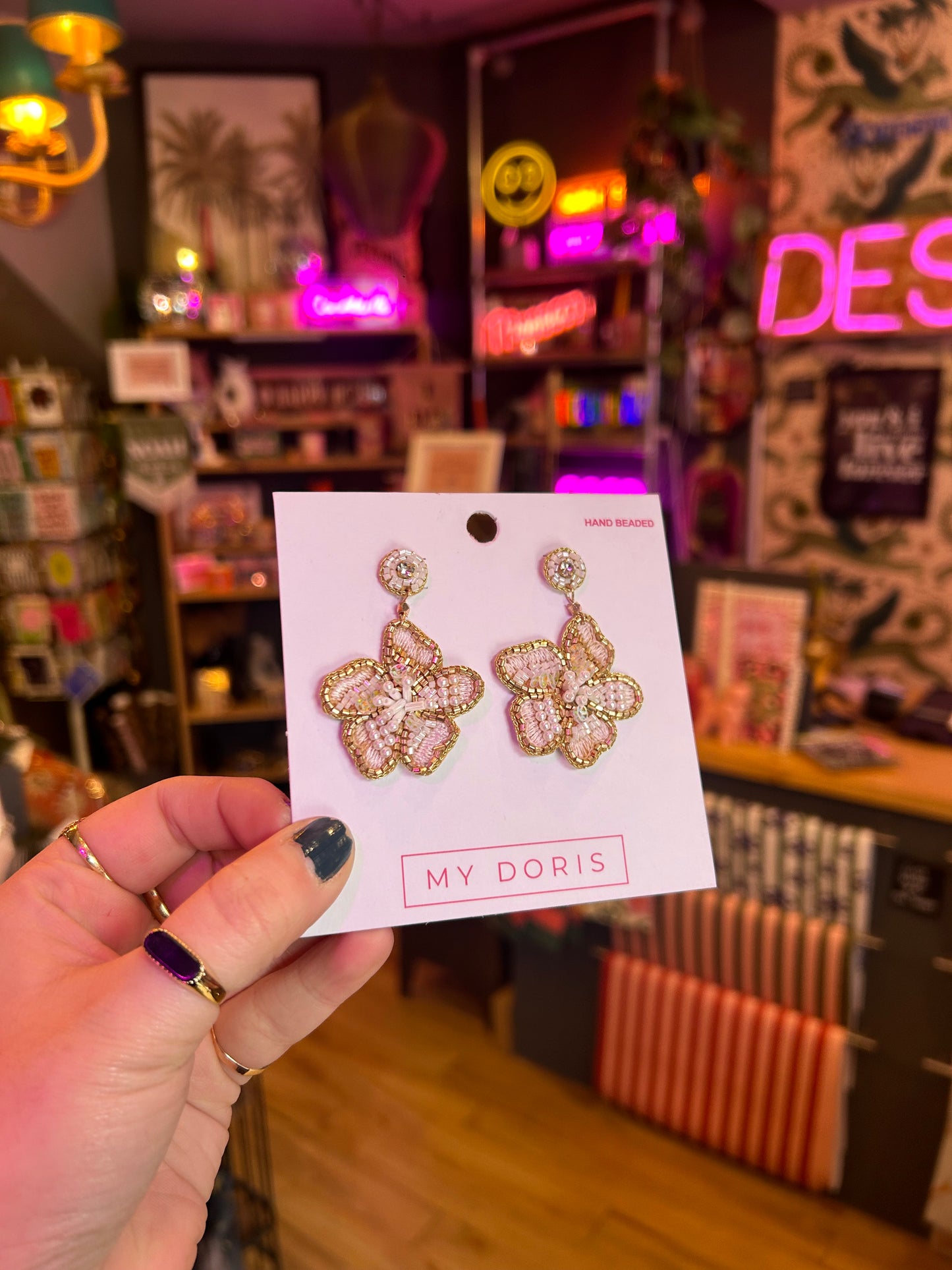 White Flower Earrings