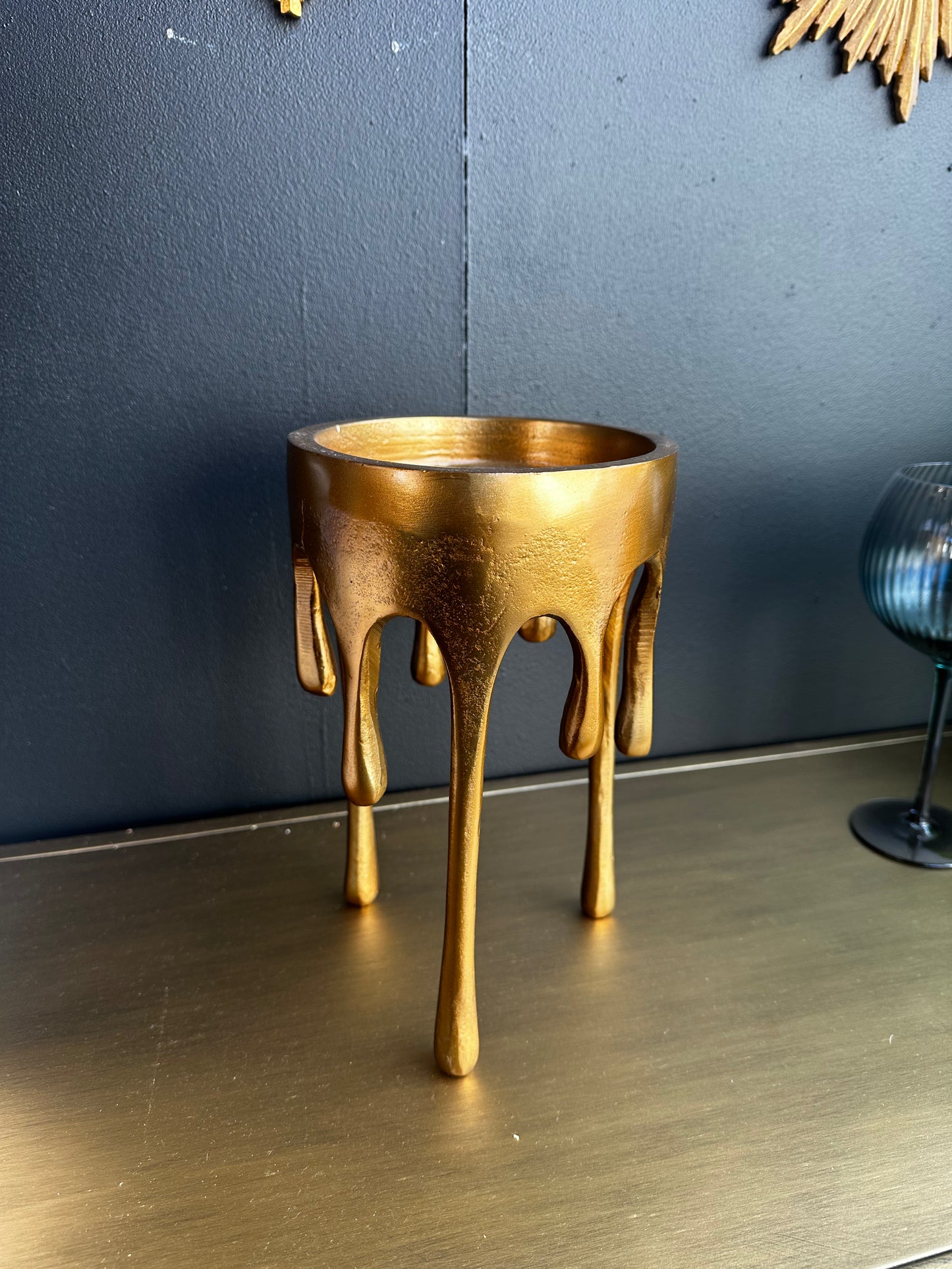 Gold Drip Candle Holder
