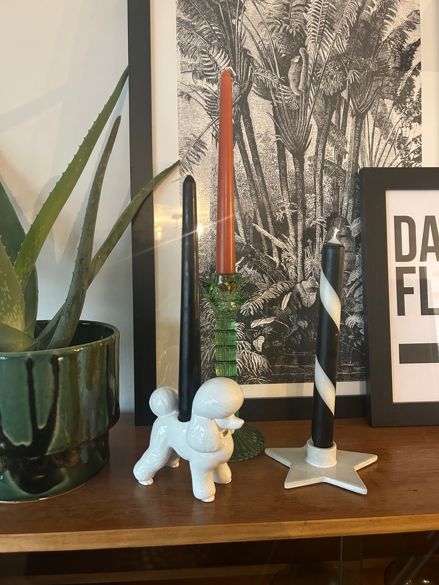 White Poodle Candle Holder