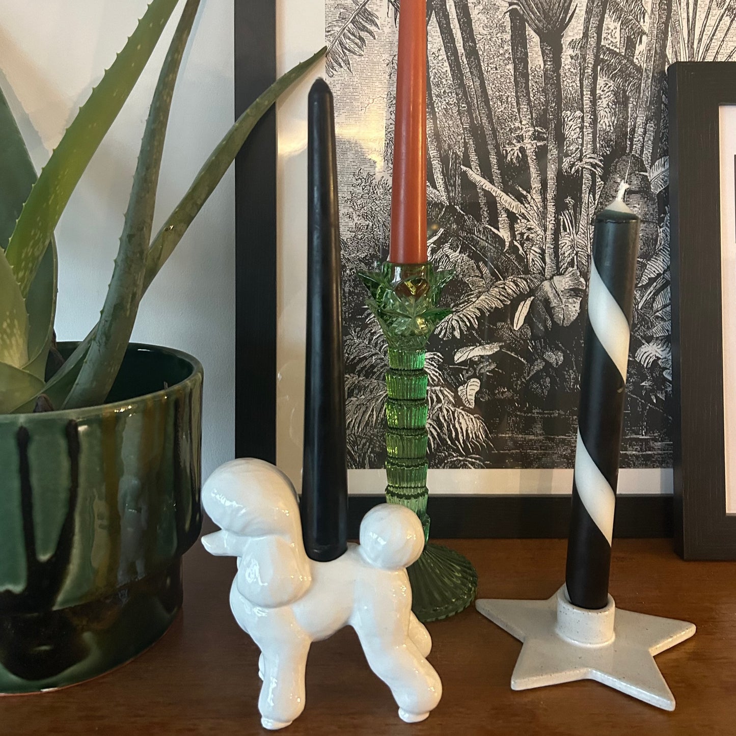 White Poodle Candle Holder