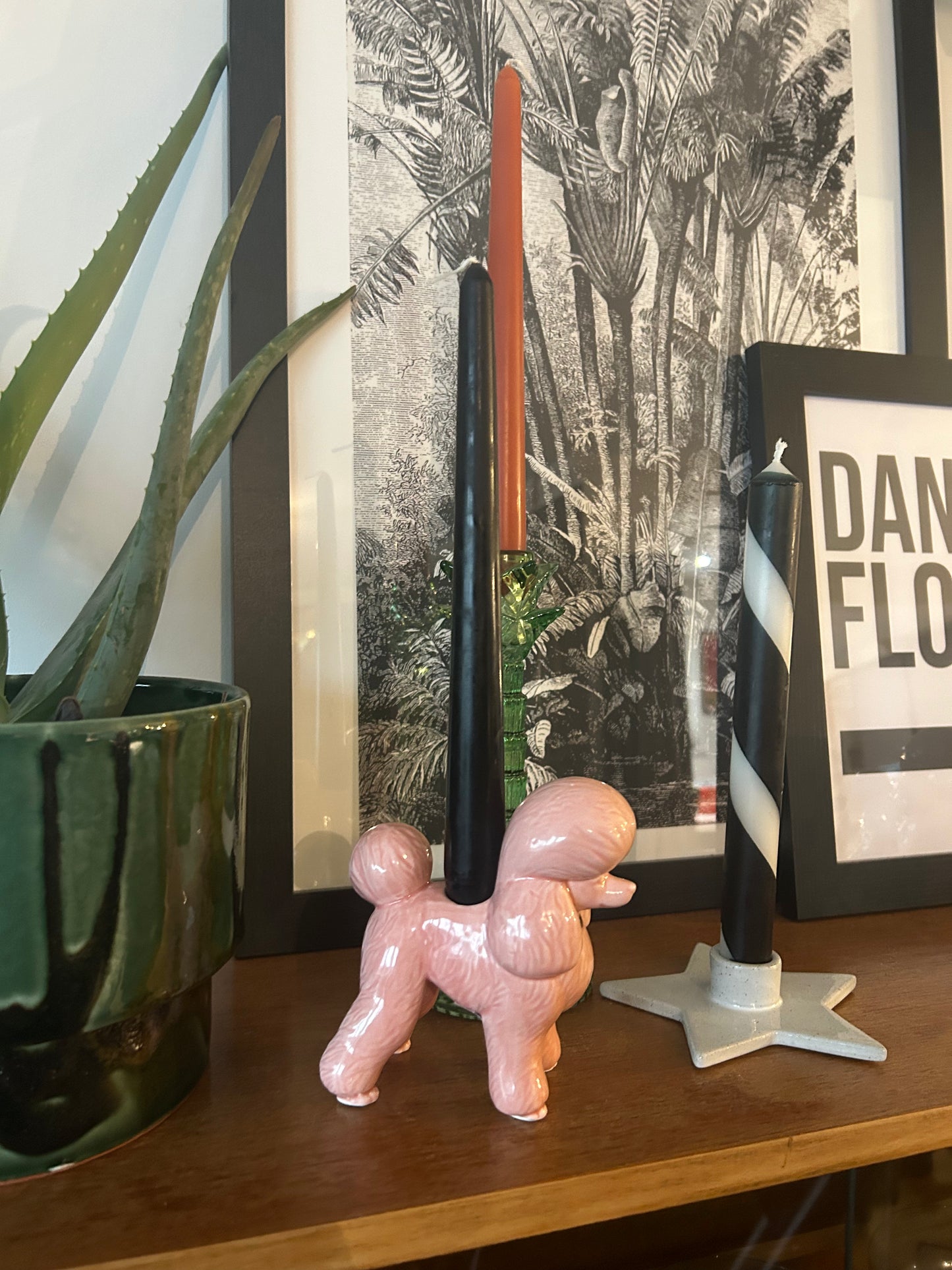 Pink Poodle Candle Holder