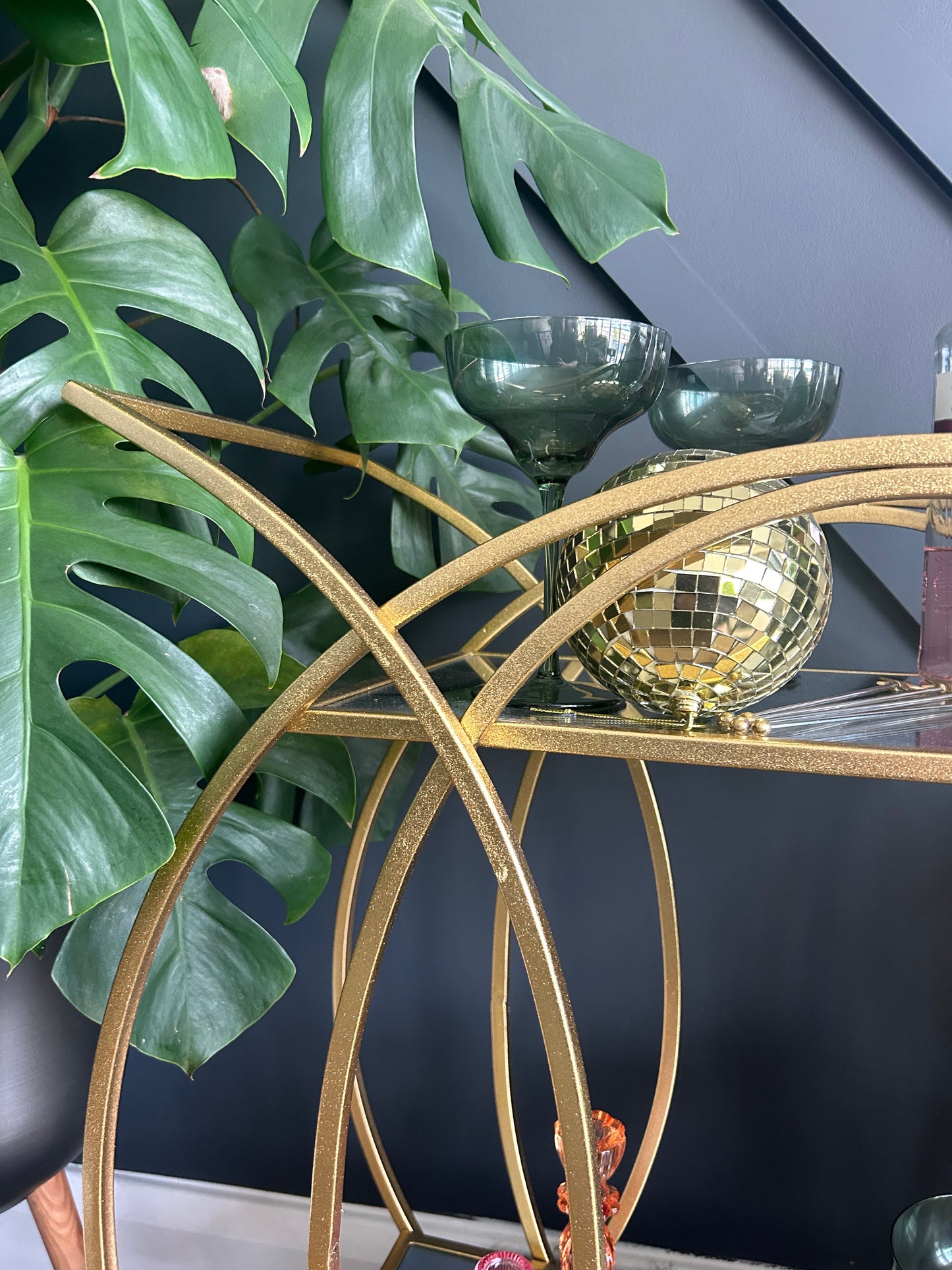 Gold Circle Art Deco Trolley