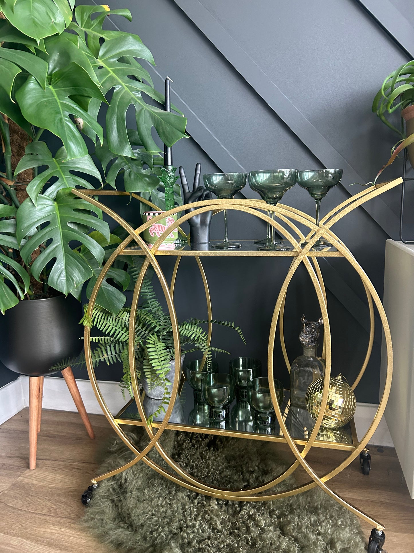 Gold Circle Art Deco Trolley