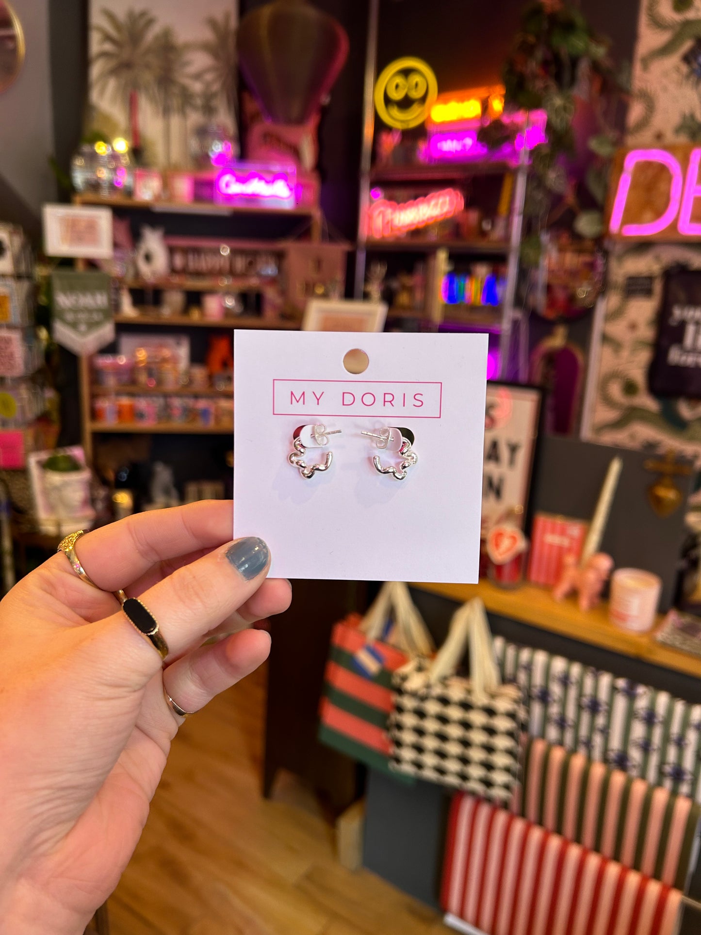 Silver Wiggle Hoops - Mini