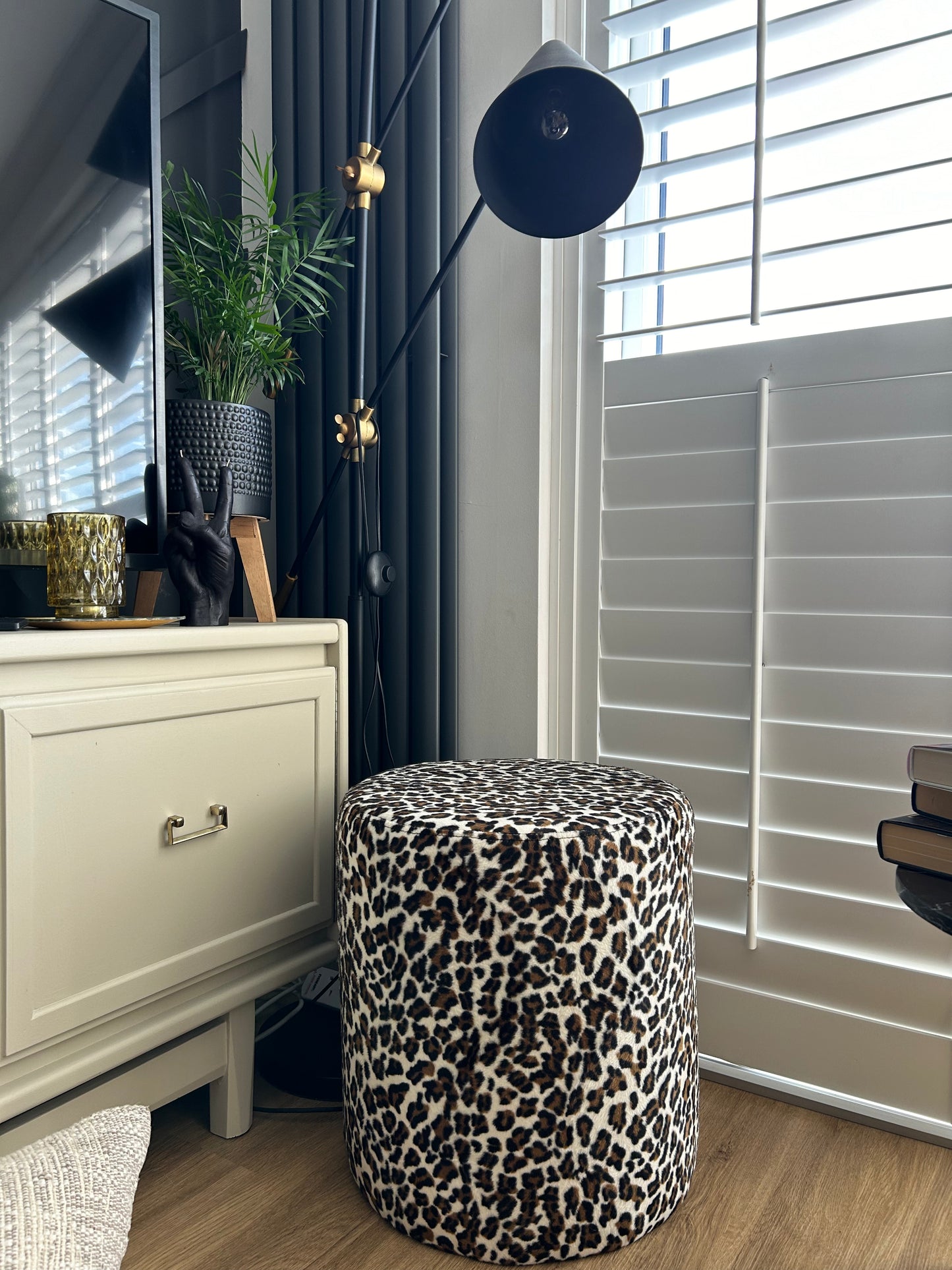 Cheetah print stool