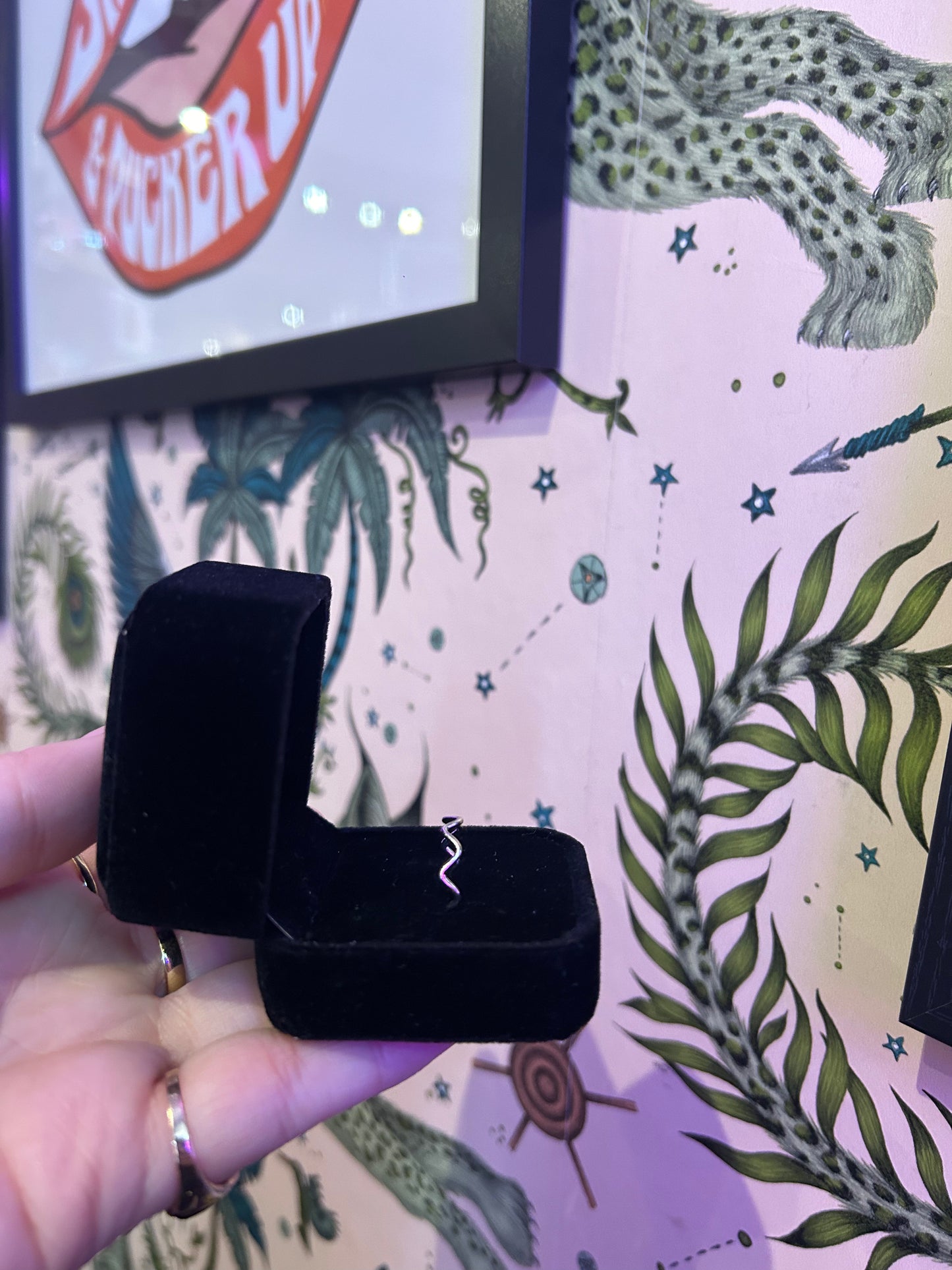 Wavy Line Silver Adjustable Ring