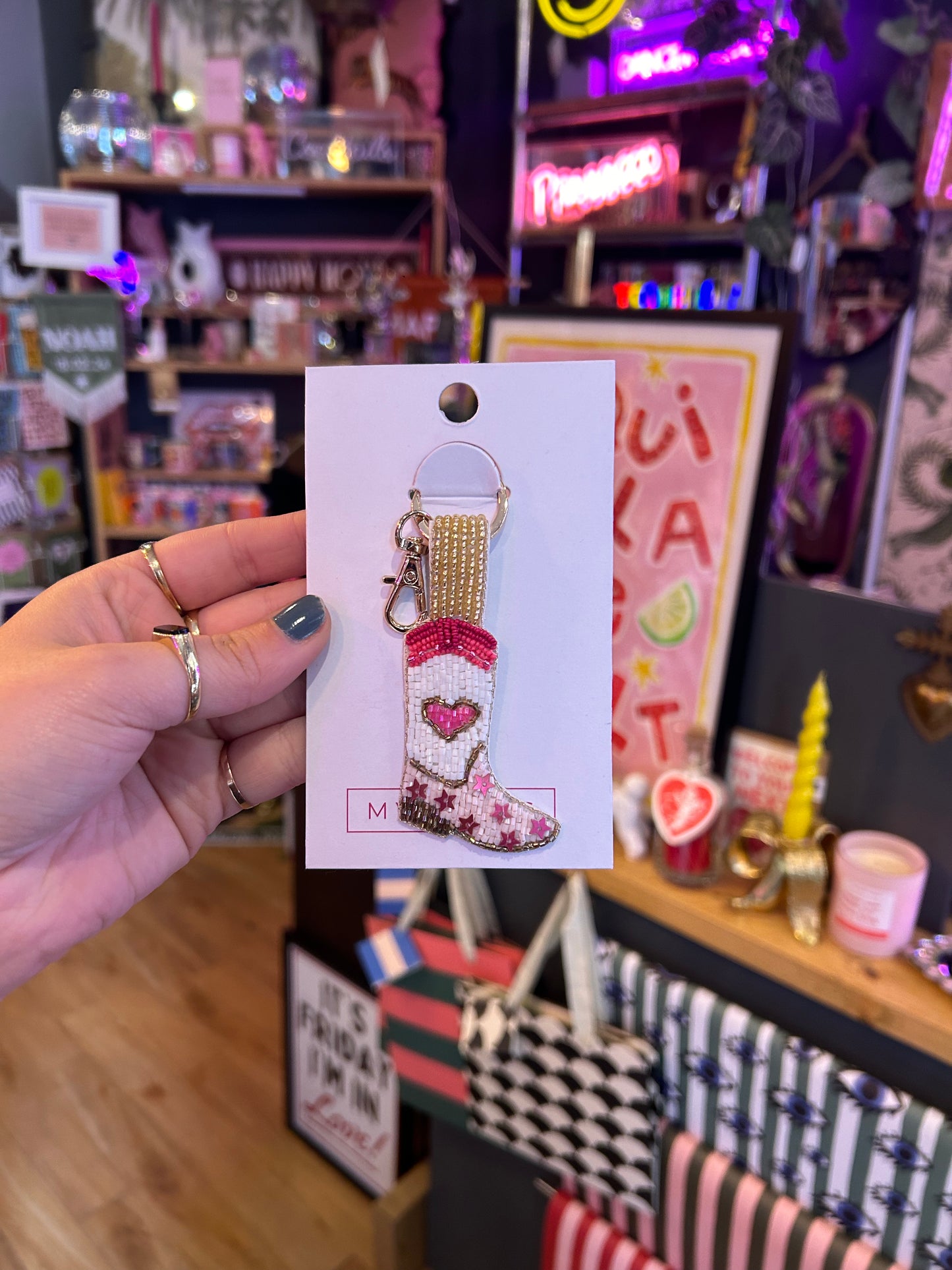 Cowboy Boot Keyring/Bag Charm