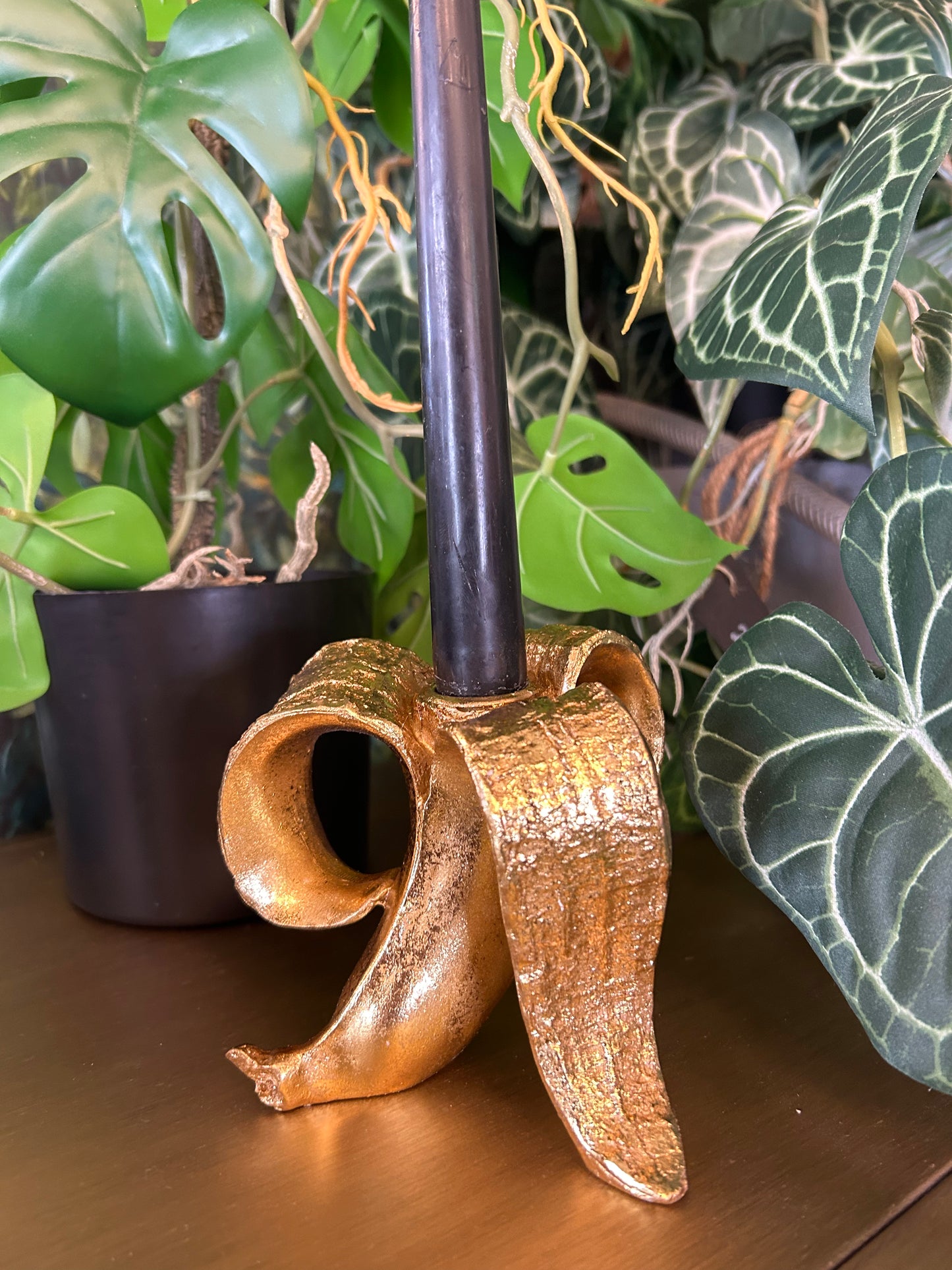 Gold Banana Candle Holder