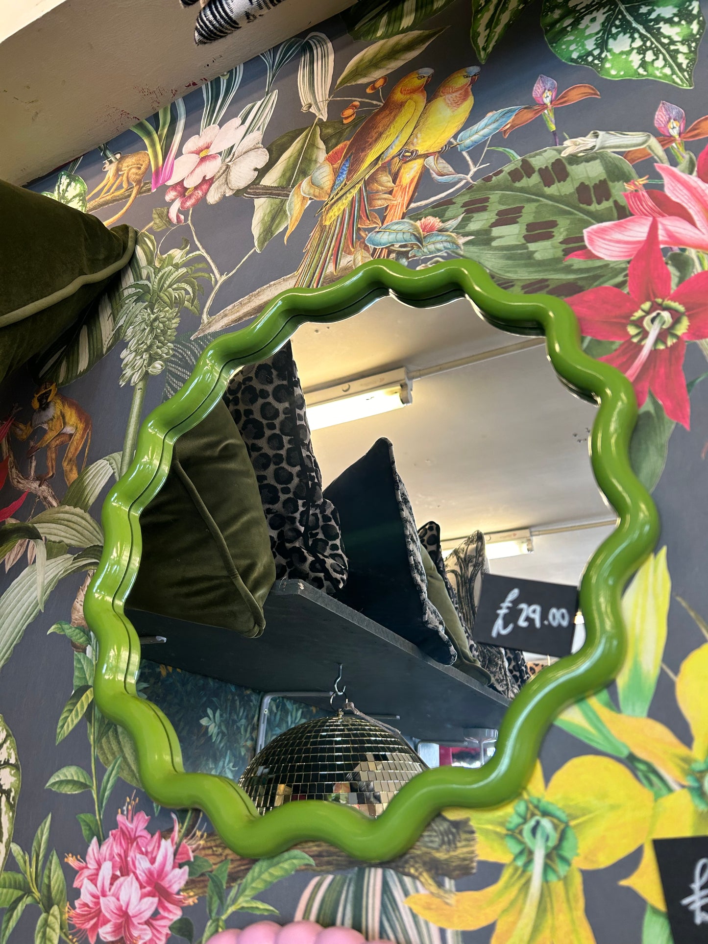 Green Wavy Mirror