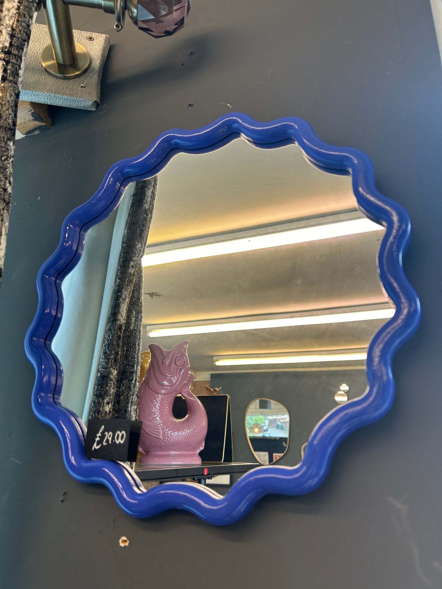 Blue Wavy Mirror