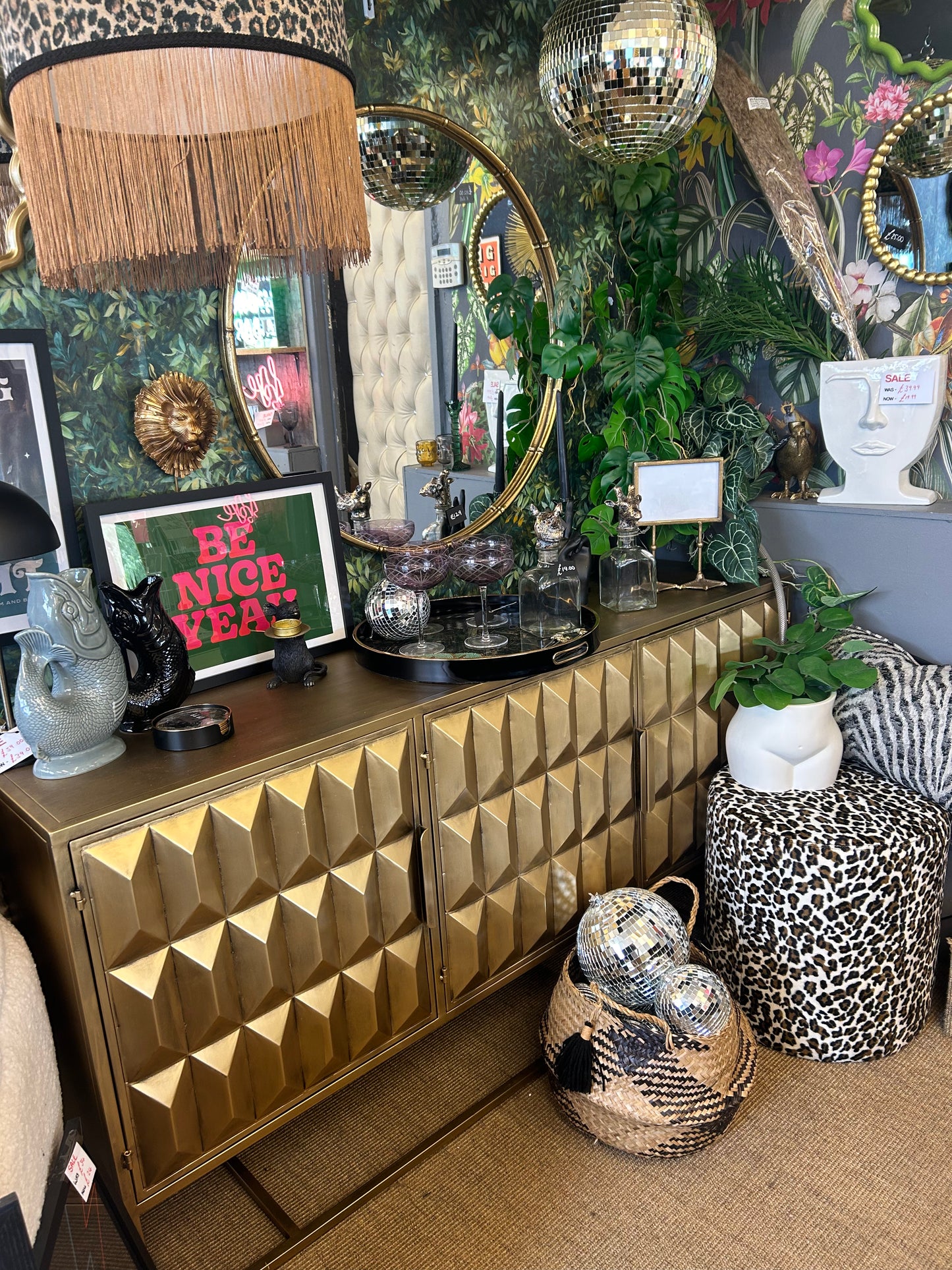Industrial style Gold Sideboard