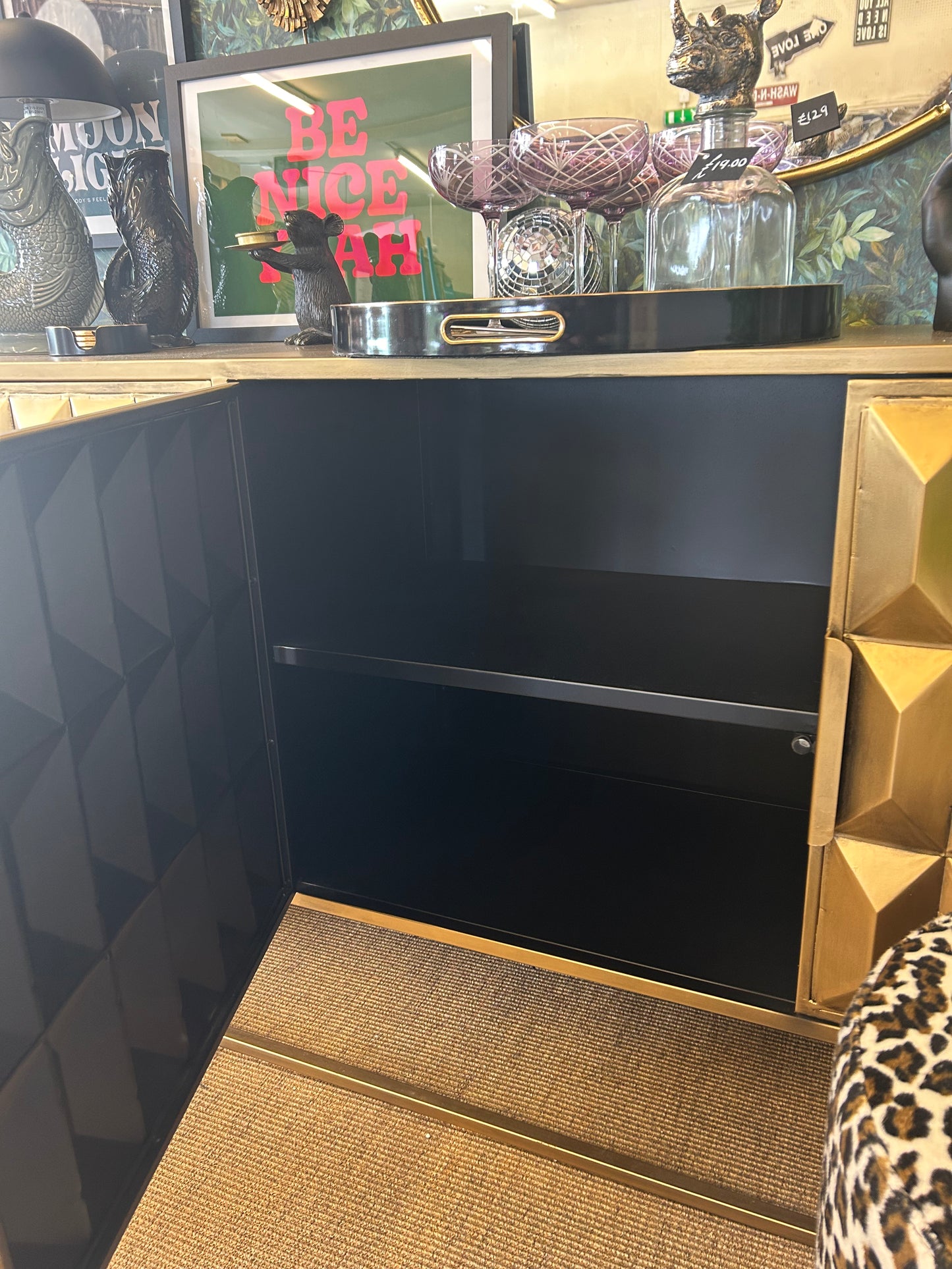 Industrial style Gold Sideboard