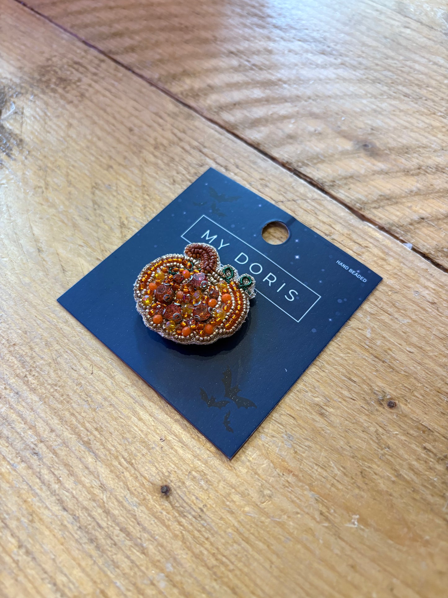 Orange & Brown Pumpkin Brooch