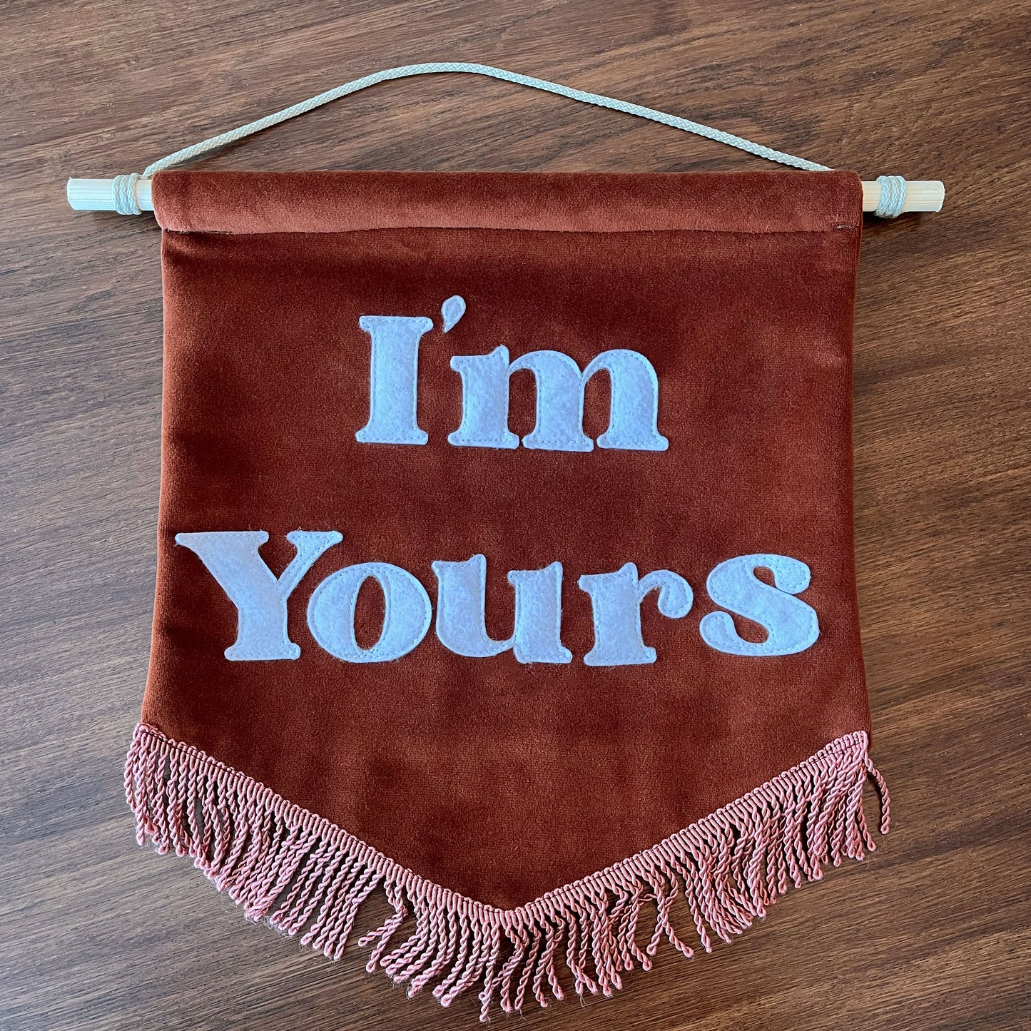 I'm Yours She's Mine Velvet Banner Duo