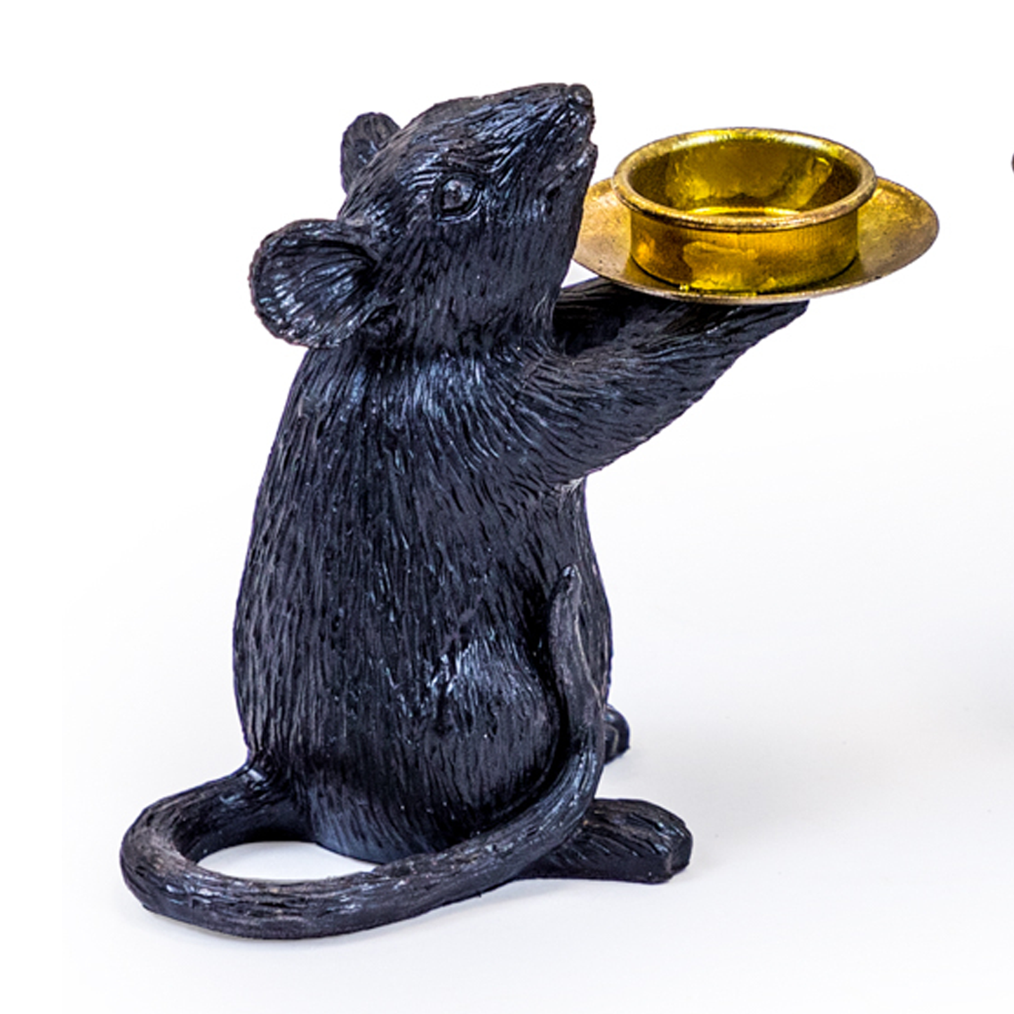 Black And Gold Mouse Candleholder